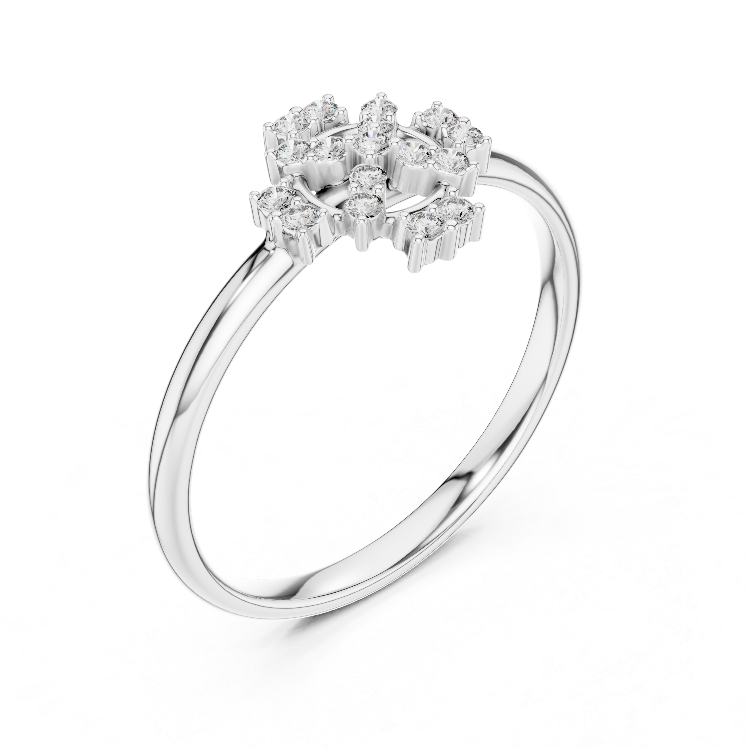 Vintage Halo Diamond Cluster Ring – Circular Floral Design
