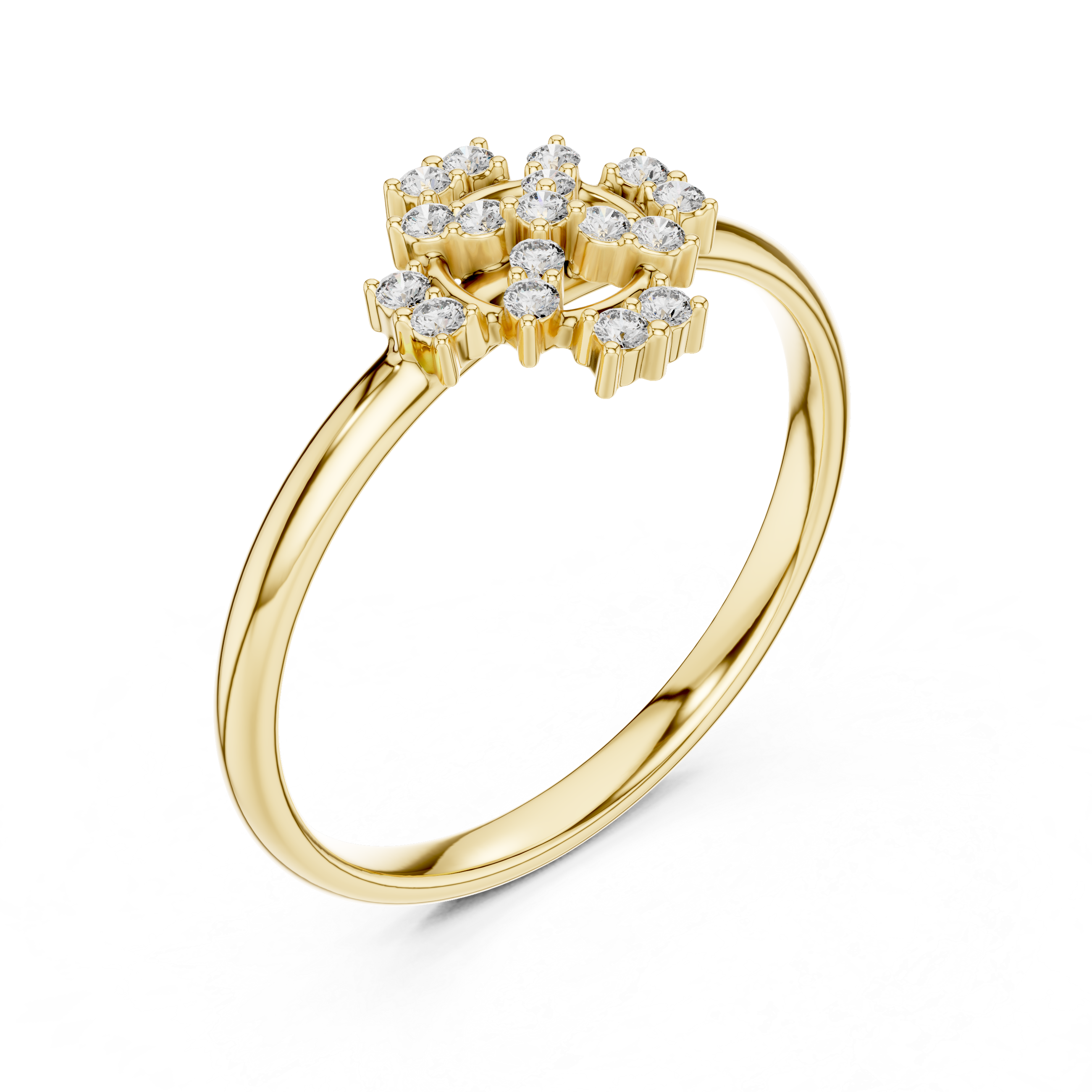 Vintage Halo Diamond Cluster Ring – Circular Floral Design