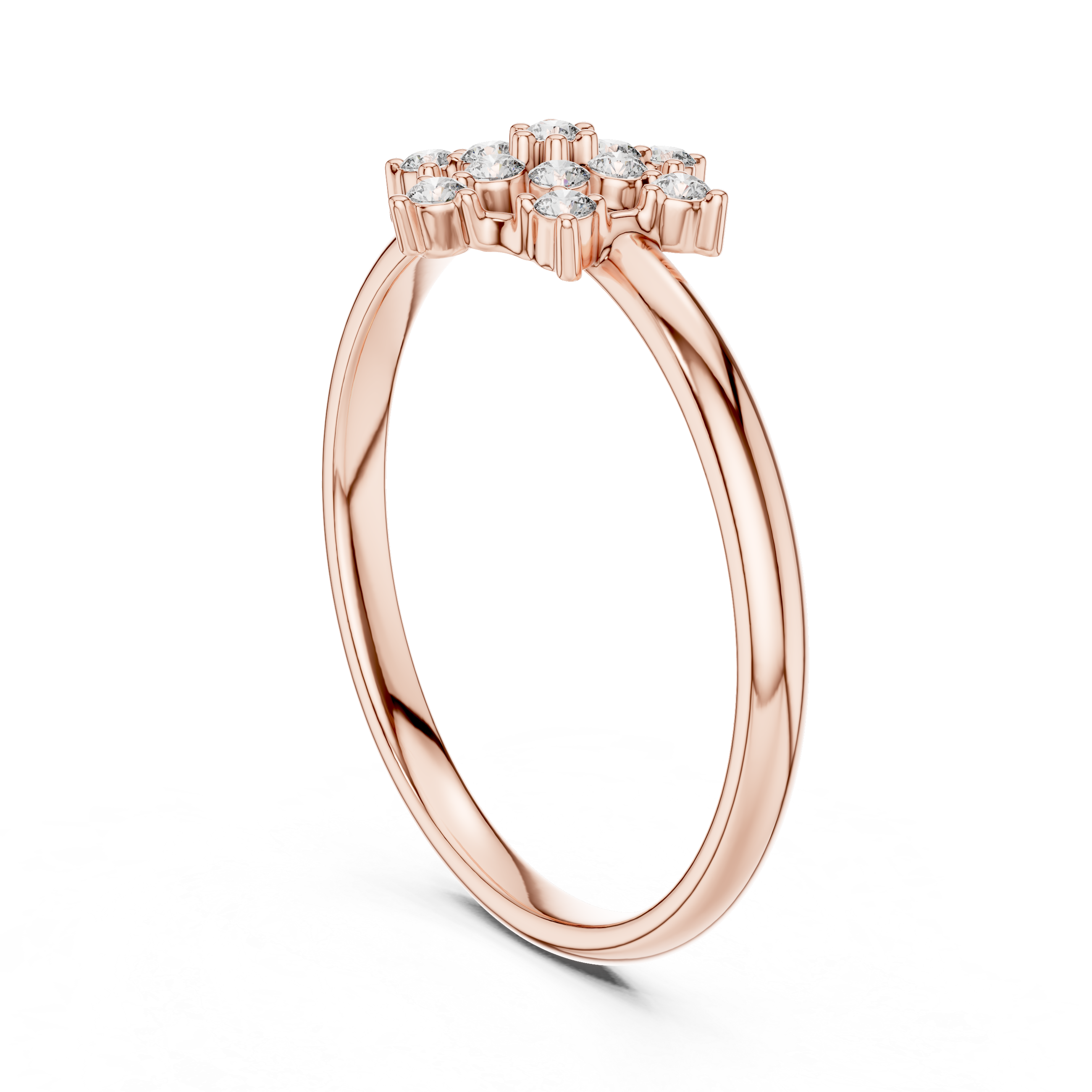 Starburst Diamond Cluster Ring – Radiant Symmetrical Design