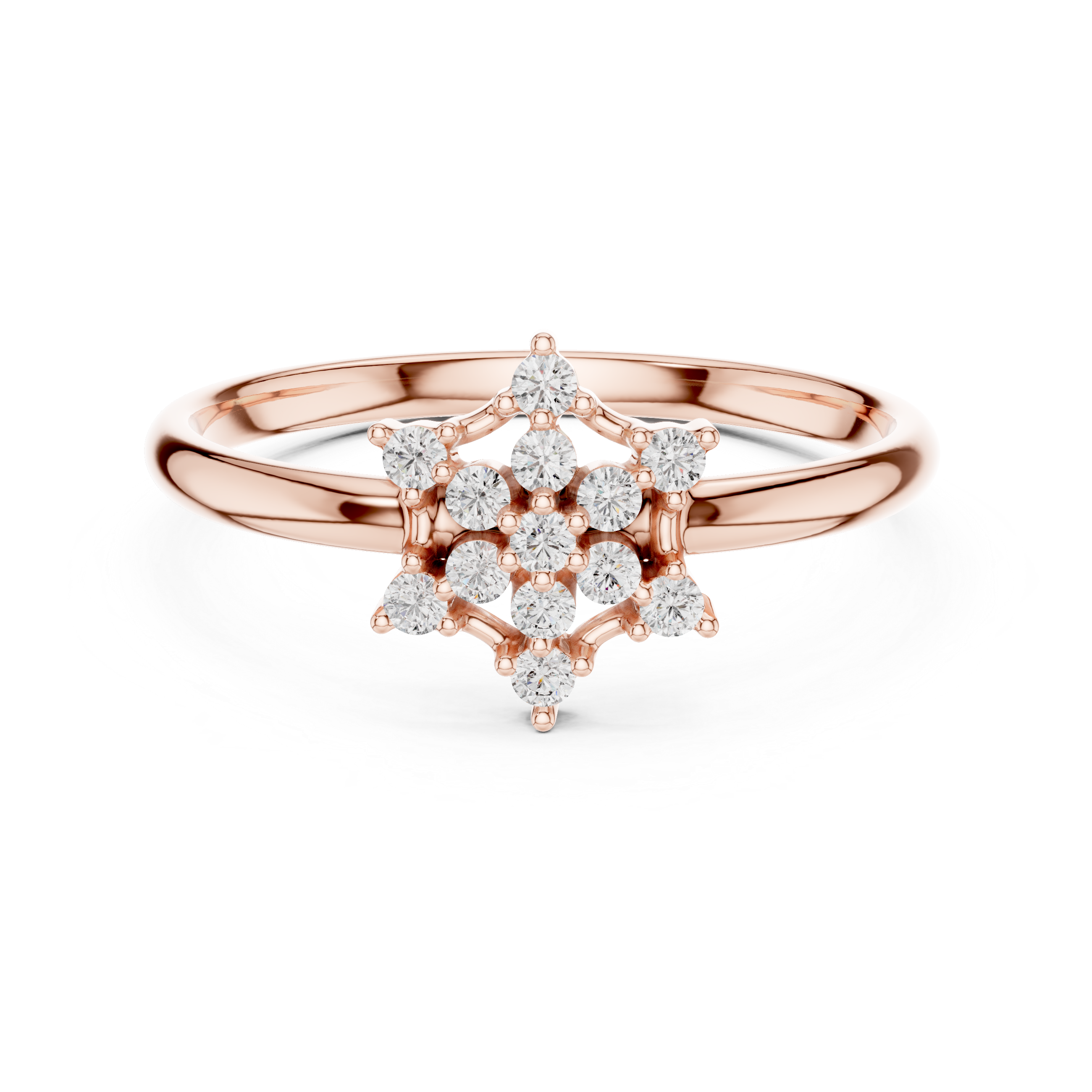 Starburst Diamond Cluster Ring – Radiant Symmetrical Design