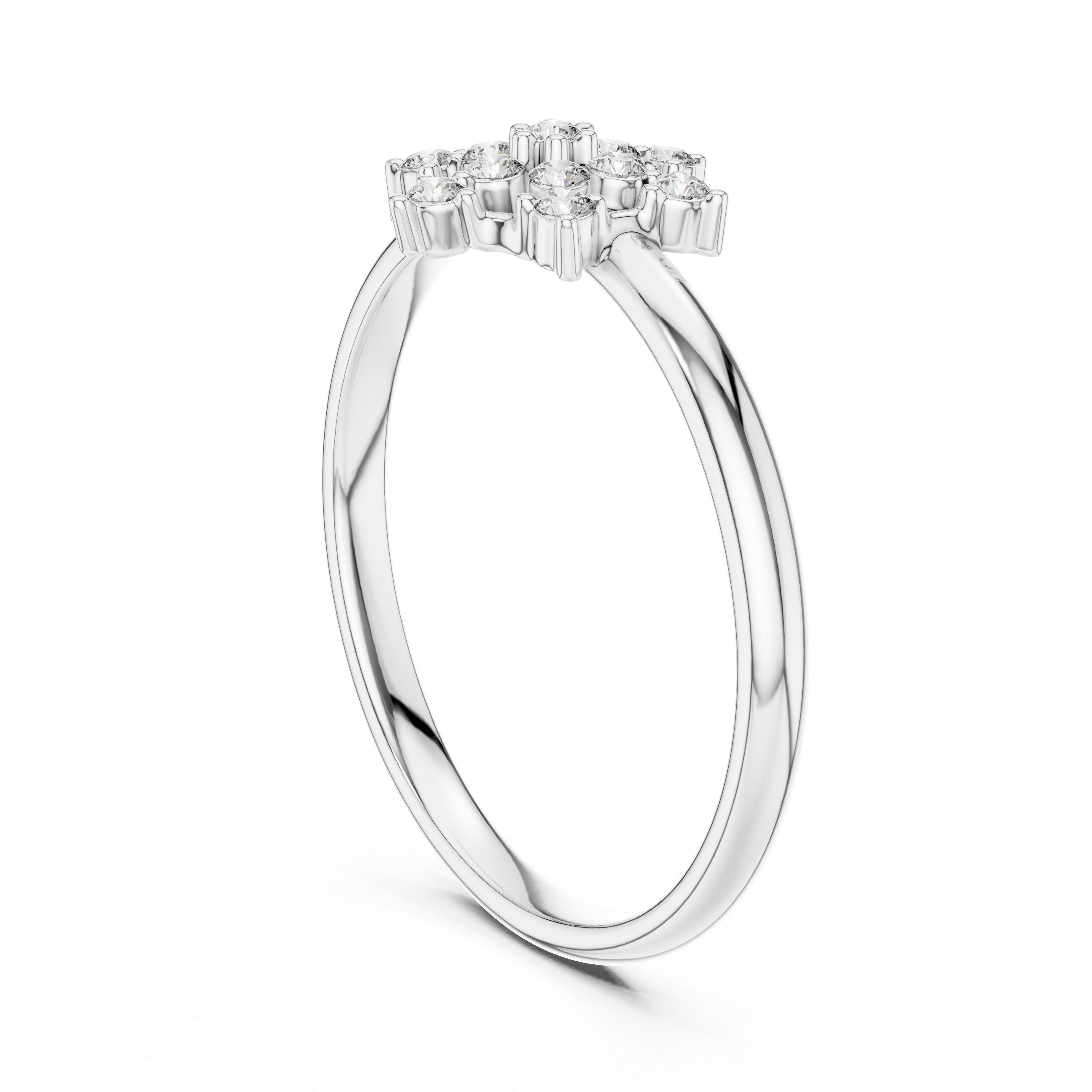 Starburst Diamond Cluster Ring – Radiant Symmetrical Design