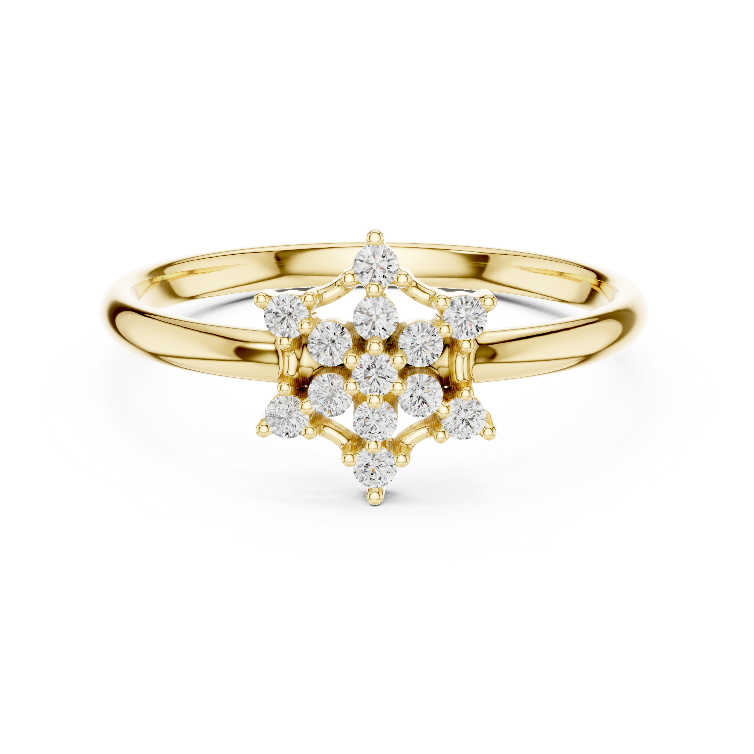 Starburst Diamond Cluster Ring – Radiant Symmetrical Design