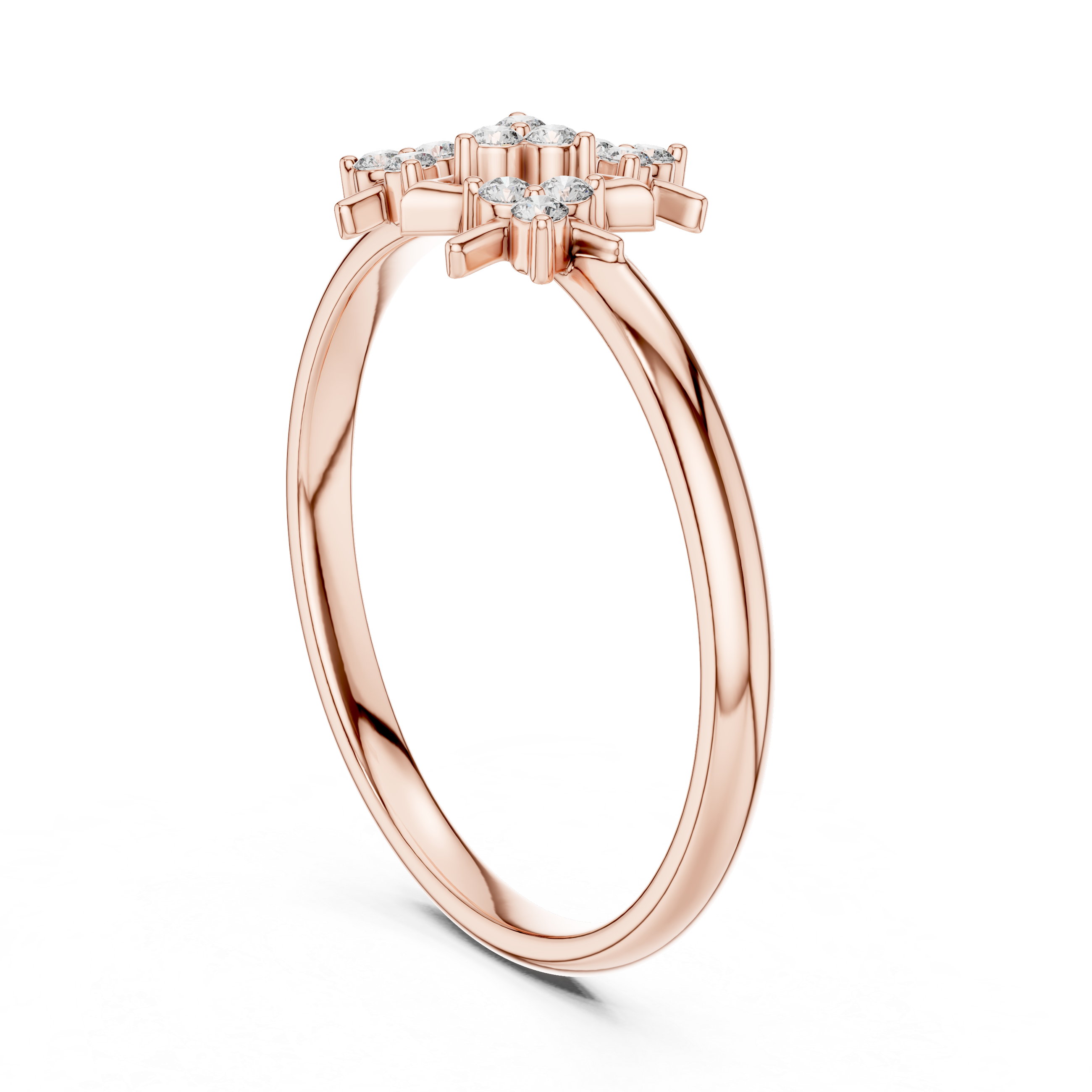 Geometric Triangle Diamond Ring – Modern Cluster Statement Design