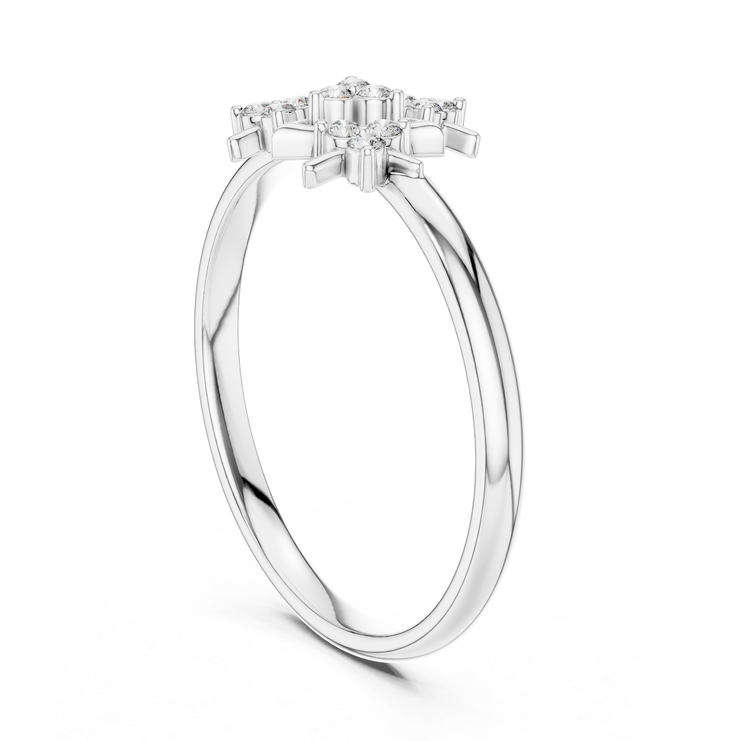 Geometric Triangle Diamond Ring – Modern Cluster Statement Design