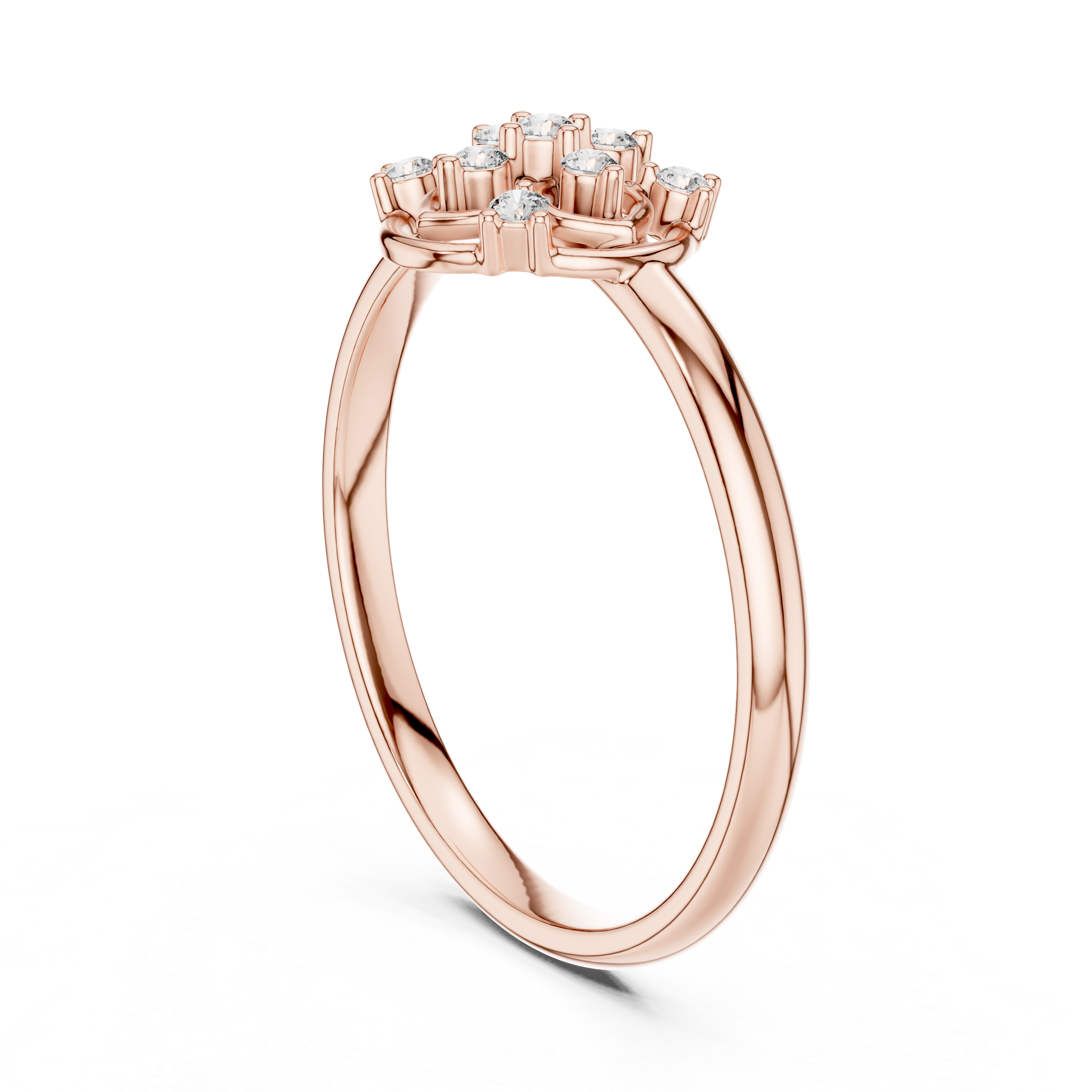 Classic Round Floral Diamond Ring – Elegant Openwork Cluster Design