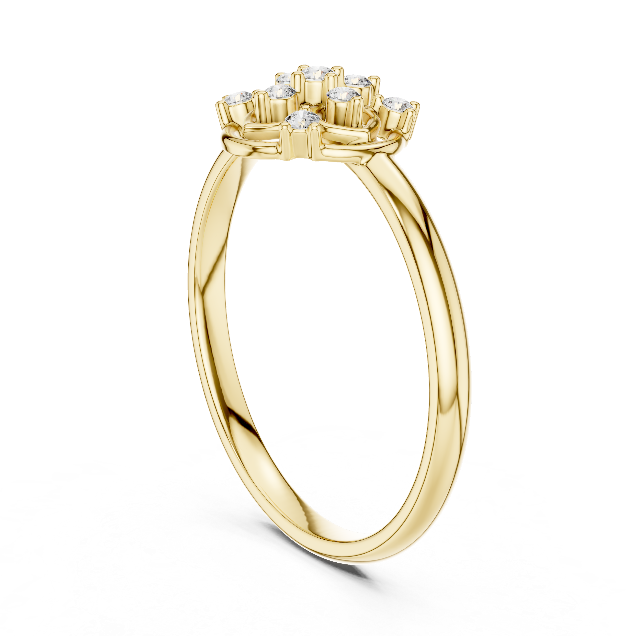 Classic Round Floral Diamond Ring – Elegant Openwork Cluster Design