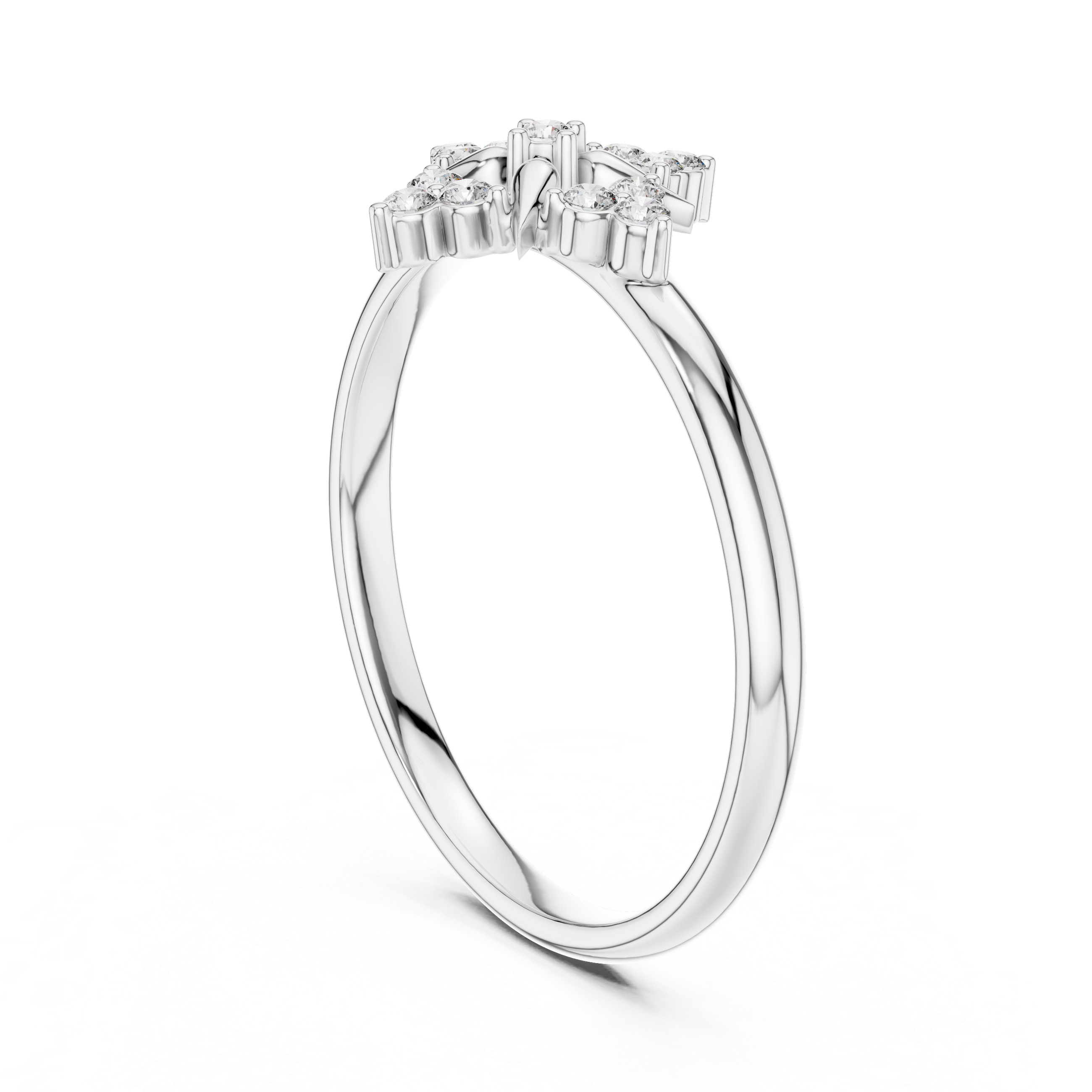Starburst Diamond Ring – Symmetrical Floral Cluster Design