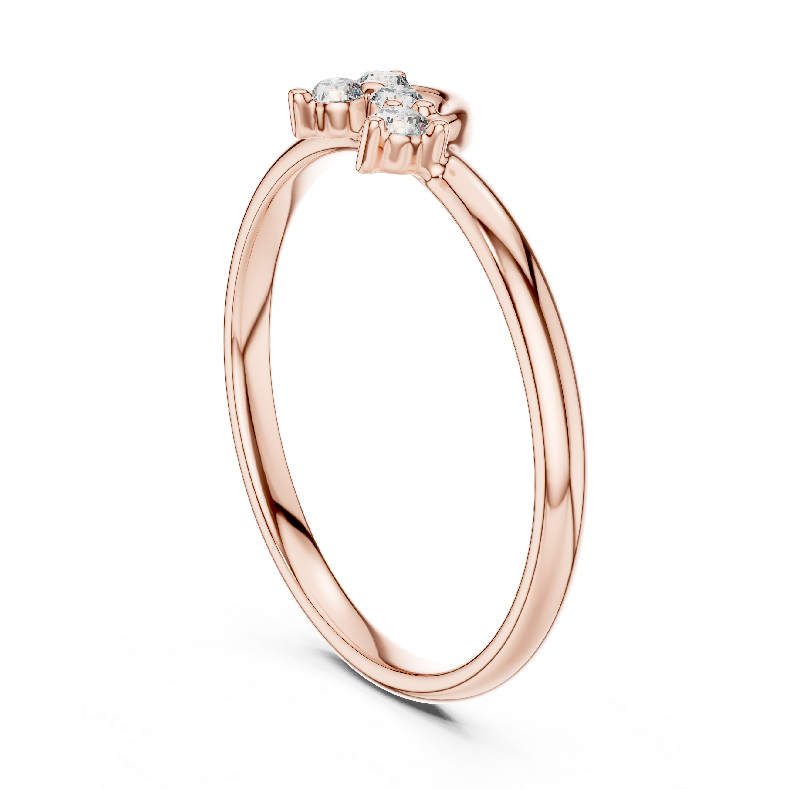 Minimal Leaf Diamond Ring – Organic Cluster Design