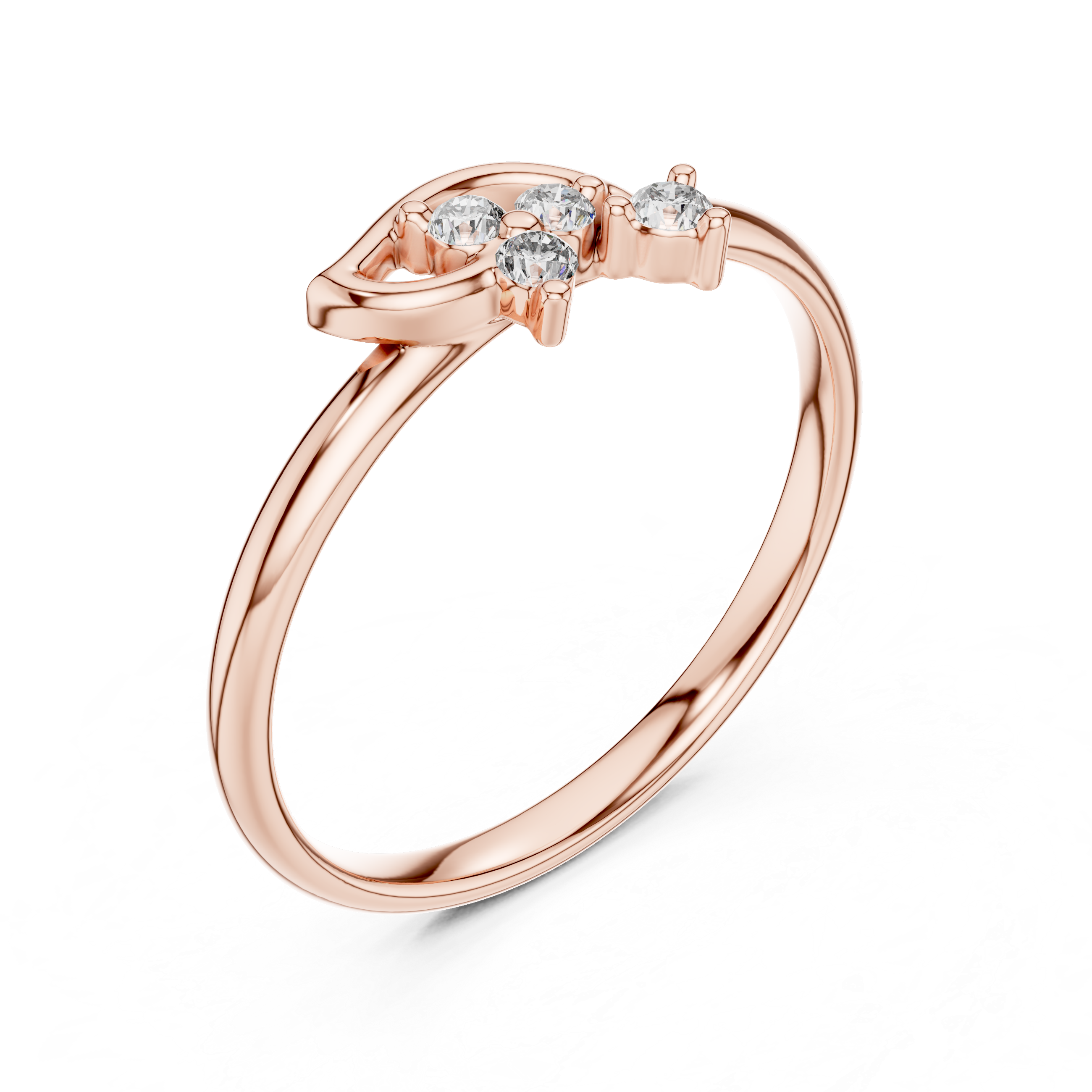 Minimal Leaf Diamond Ring – Organic Cluster Design