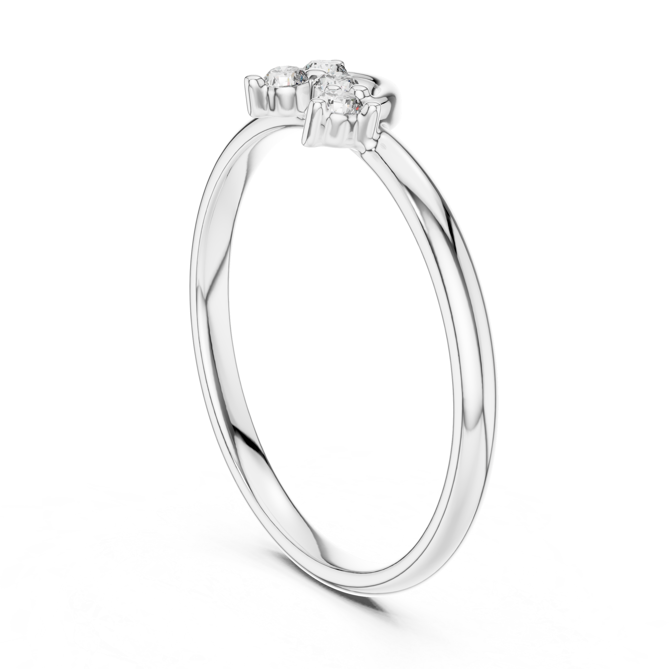 Minimal Leaf Diamond Ring – Organic Cluster Design