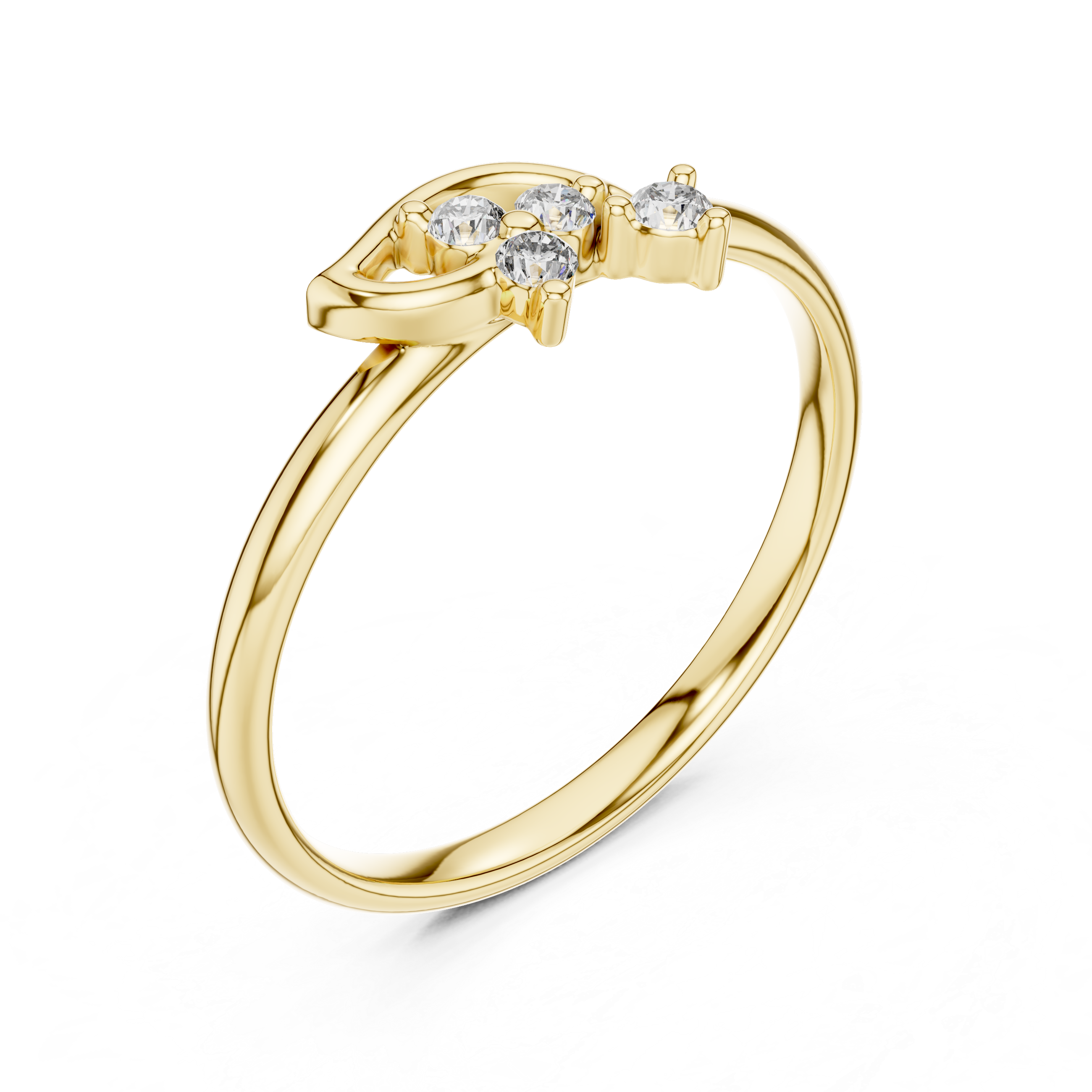 Minimal Leaf Diamond Ring – Organic Cluster Design