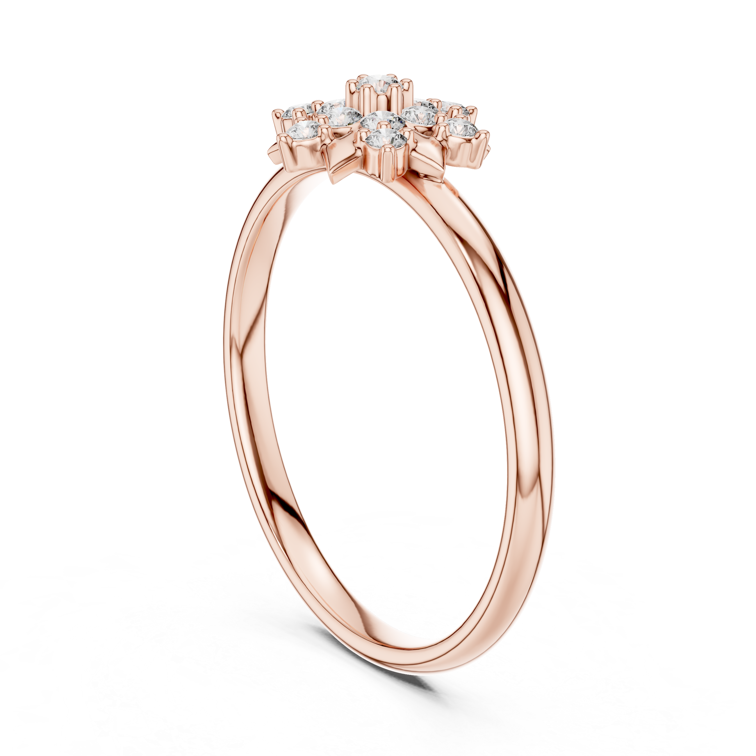 Floral Star Diamond Ring – Multi-Layer Cluster Design