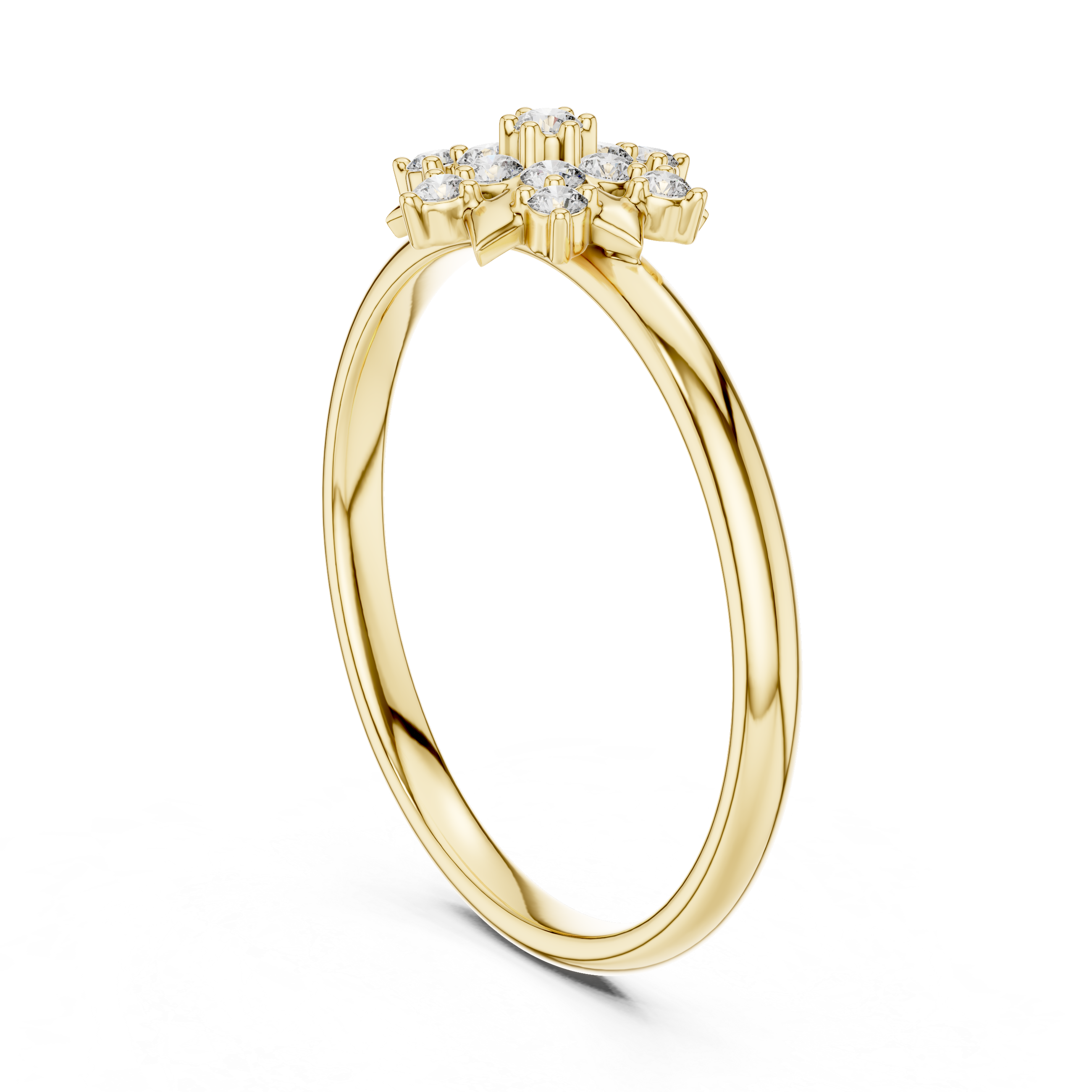 Floral Star Diamond Ring – Multi-Layer Cluster Design