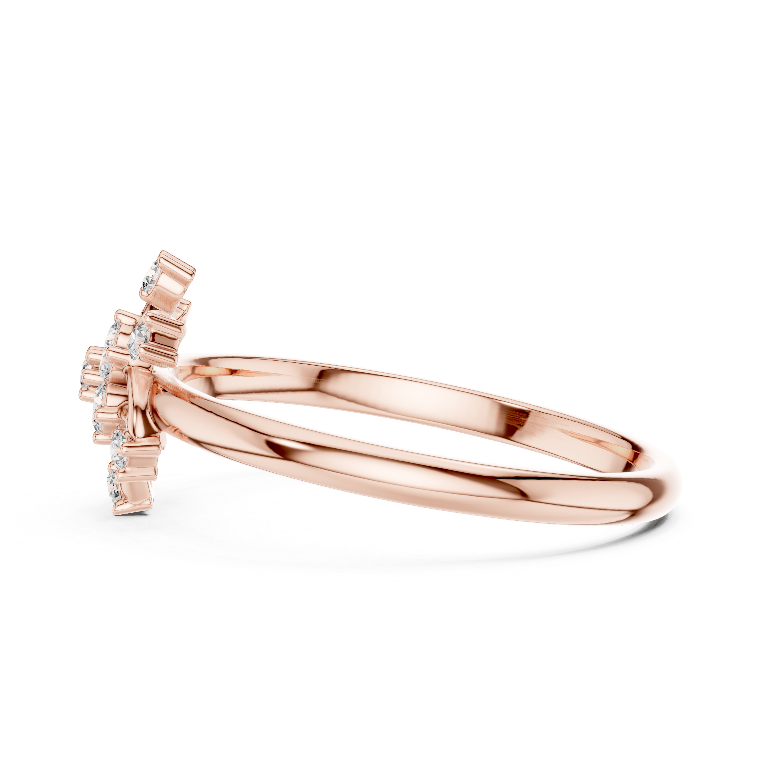 Twisted Floral Diamond Ring – Elegant Swirl Cluster Design