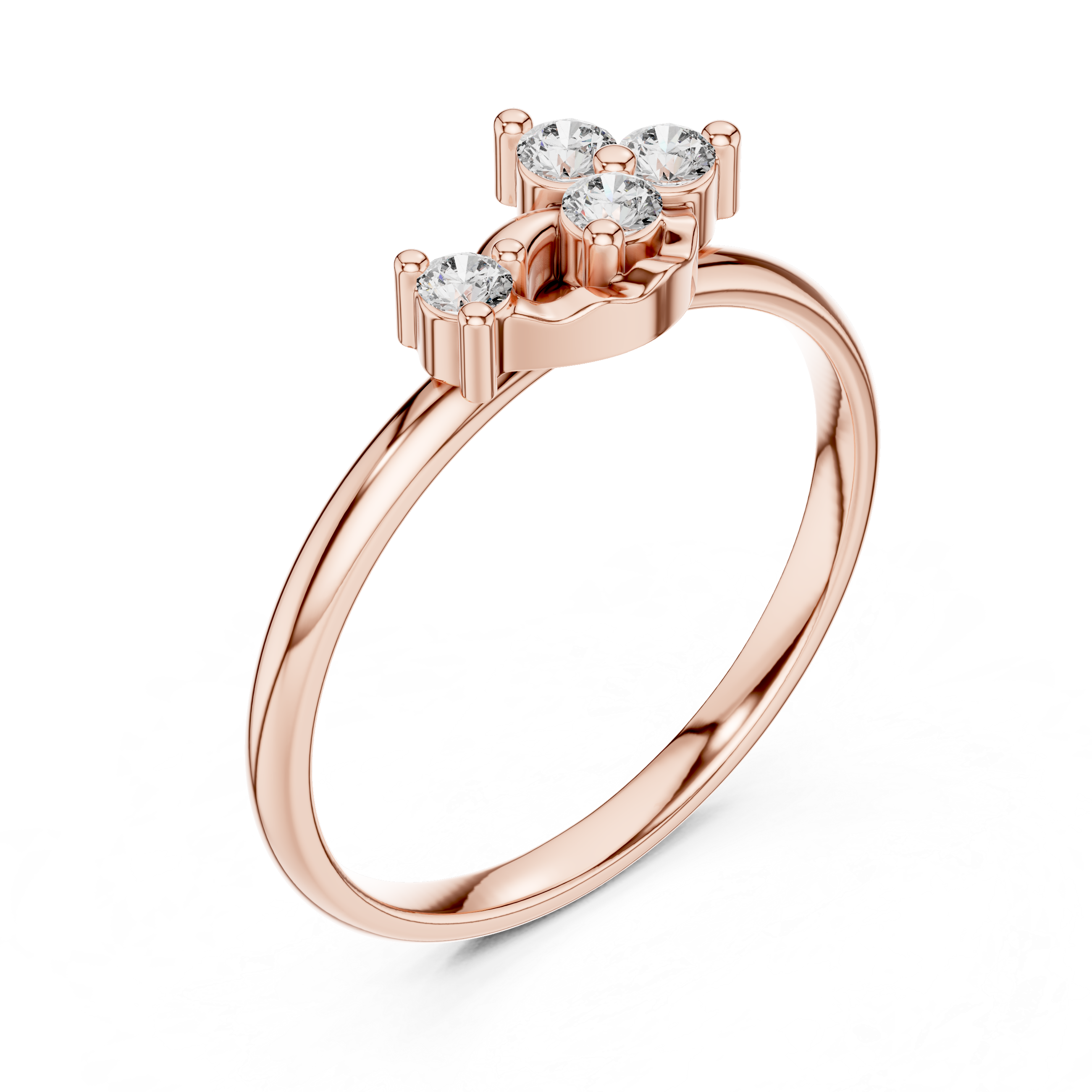 Minimal Asymmetrical Diamond Cluster Ring with Soft Wave Detail
