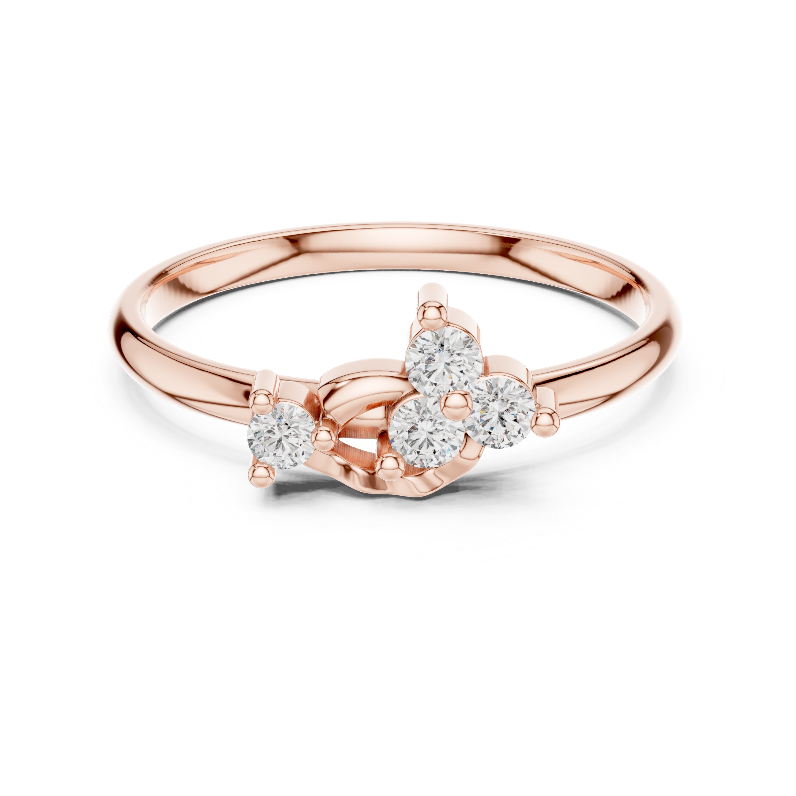 Minimal Asymmetrical Diamond Cluster Ring with Soft Wave Detail
