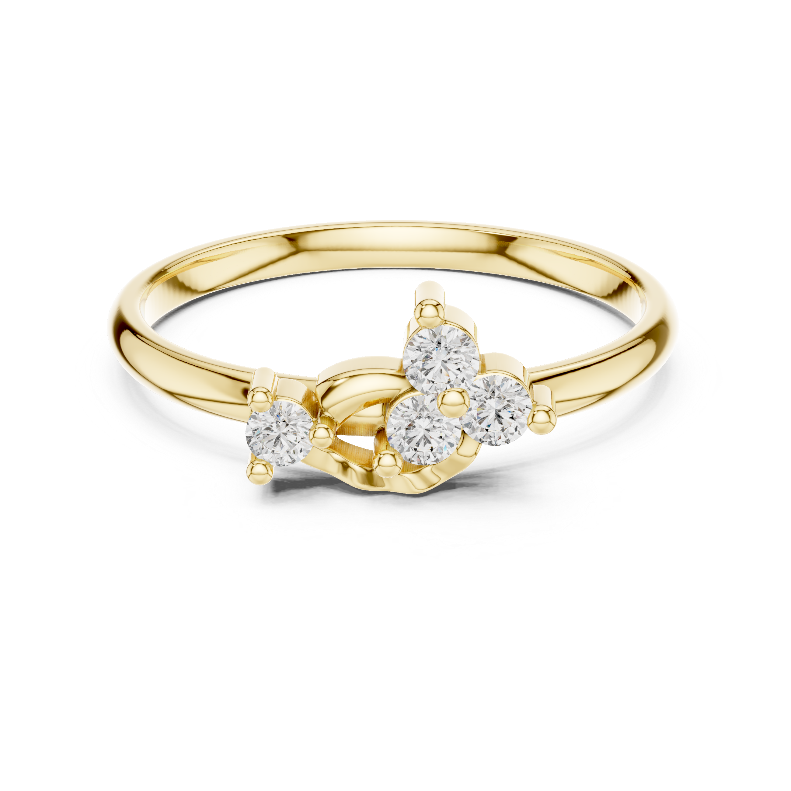 Minimal Asymmetrical Diamond Cluster Ring with Soft Wave Detail