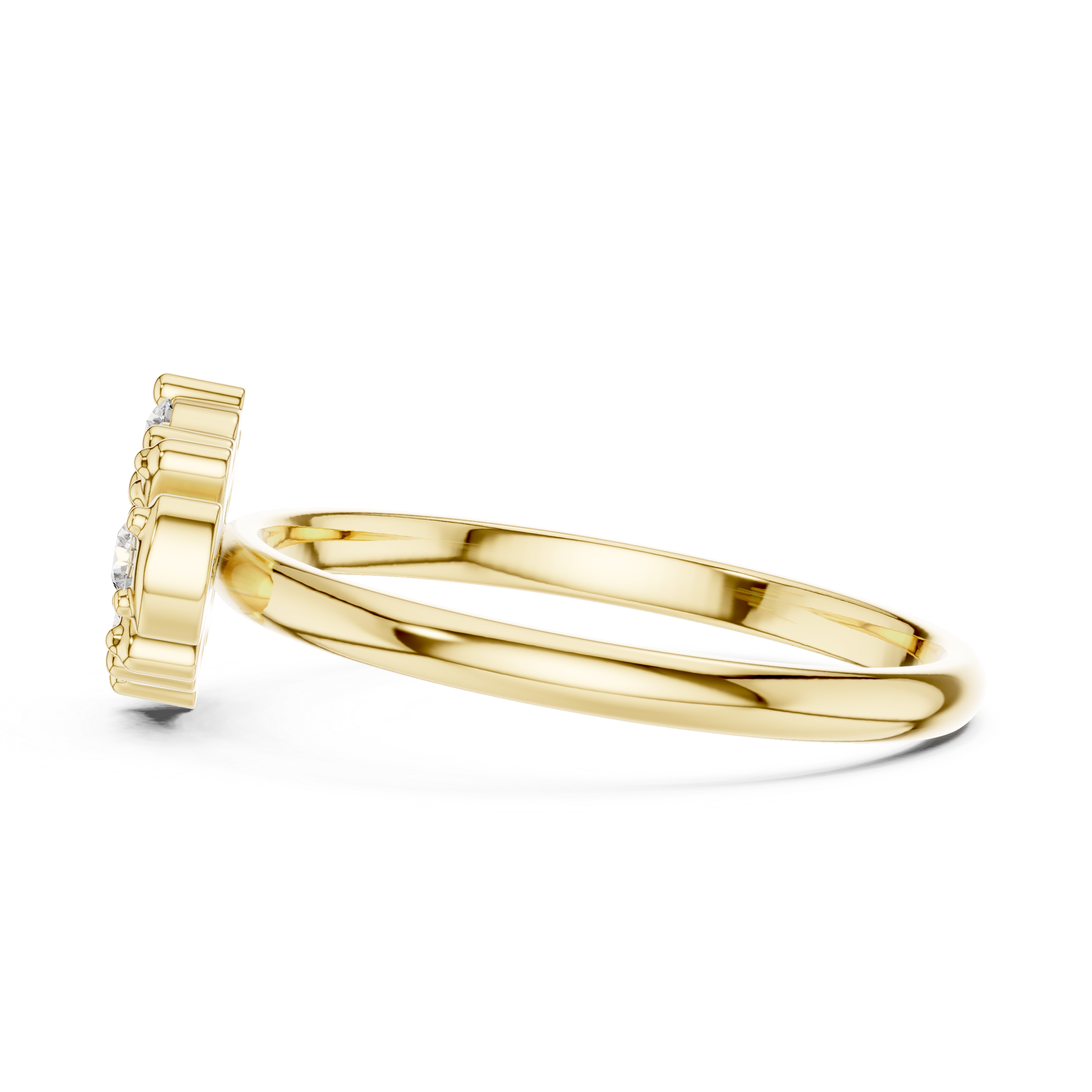 Floral Cluster Diamond Ring with Accent Leaf Detail