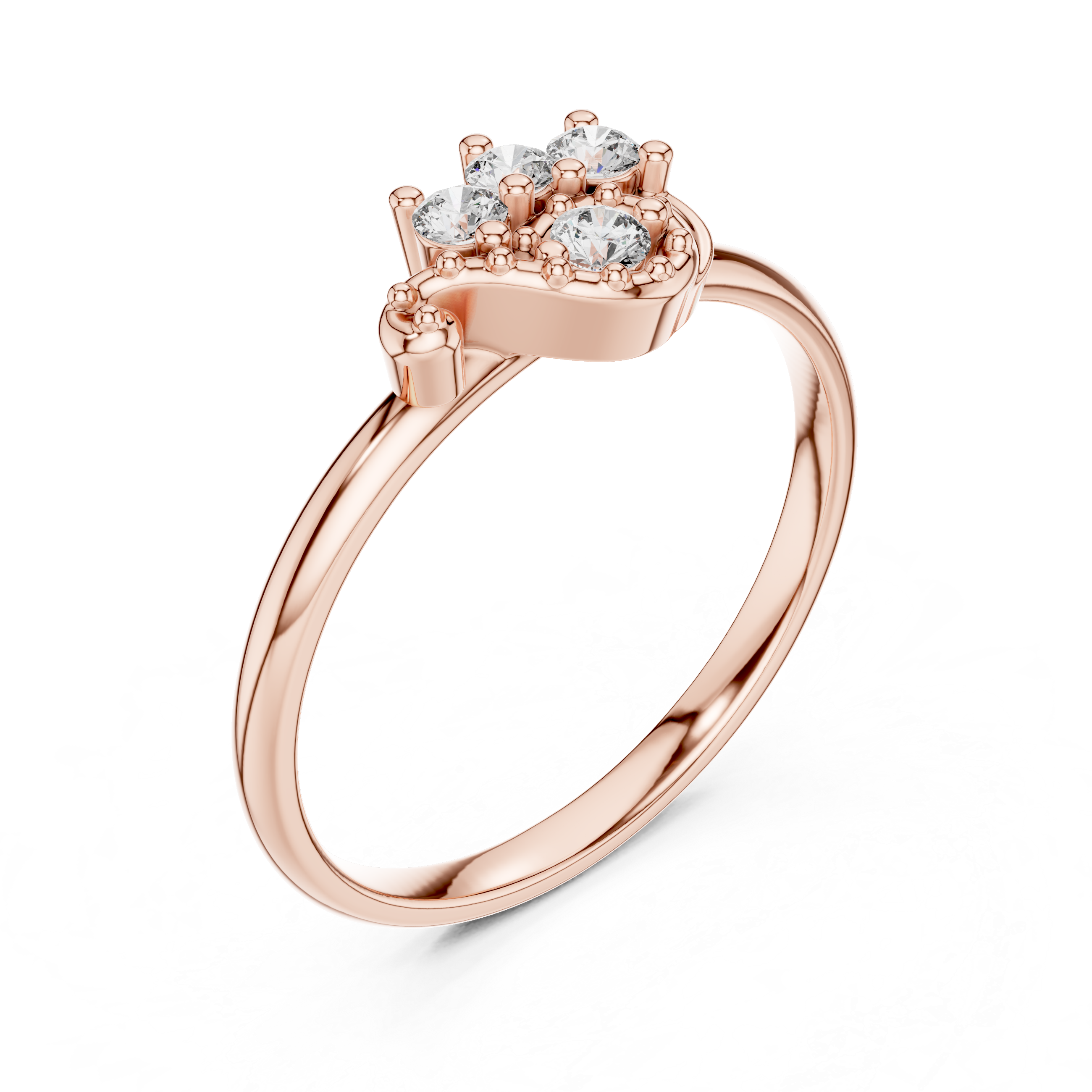 Floral Diamond Swirl Ring