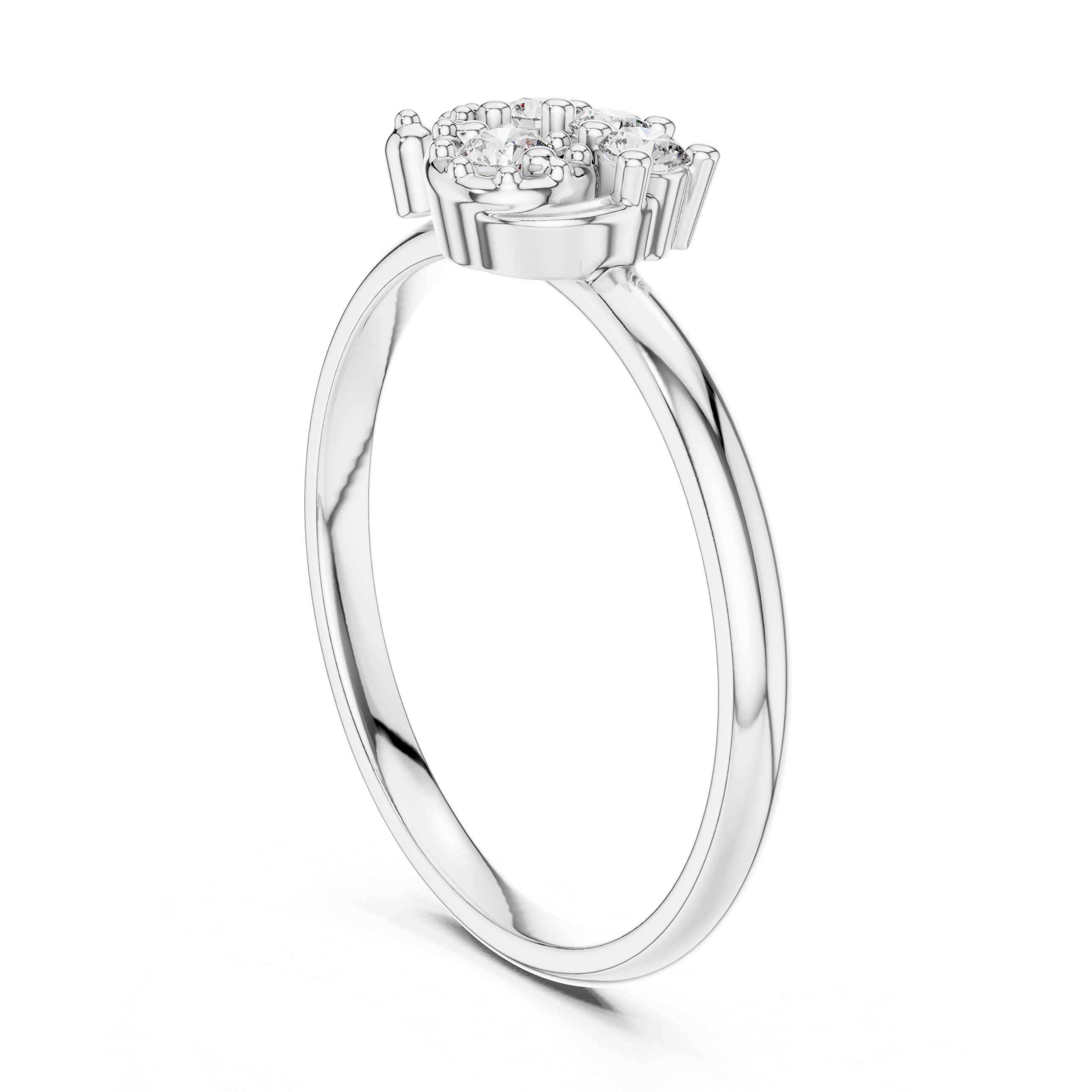 Floral Diamond Swirl Ring