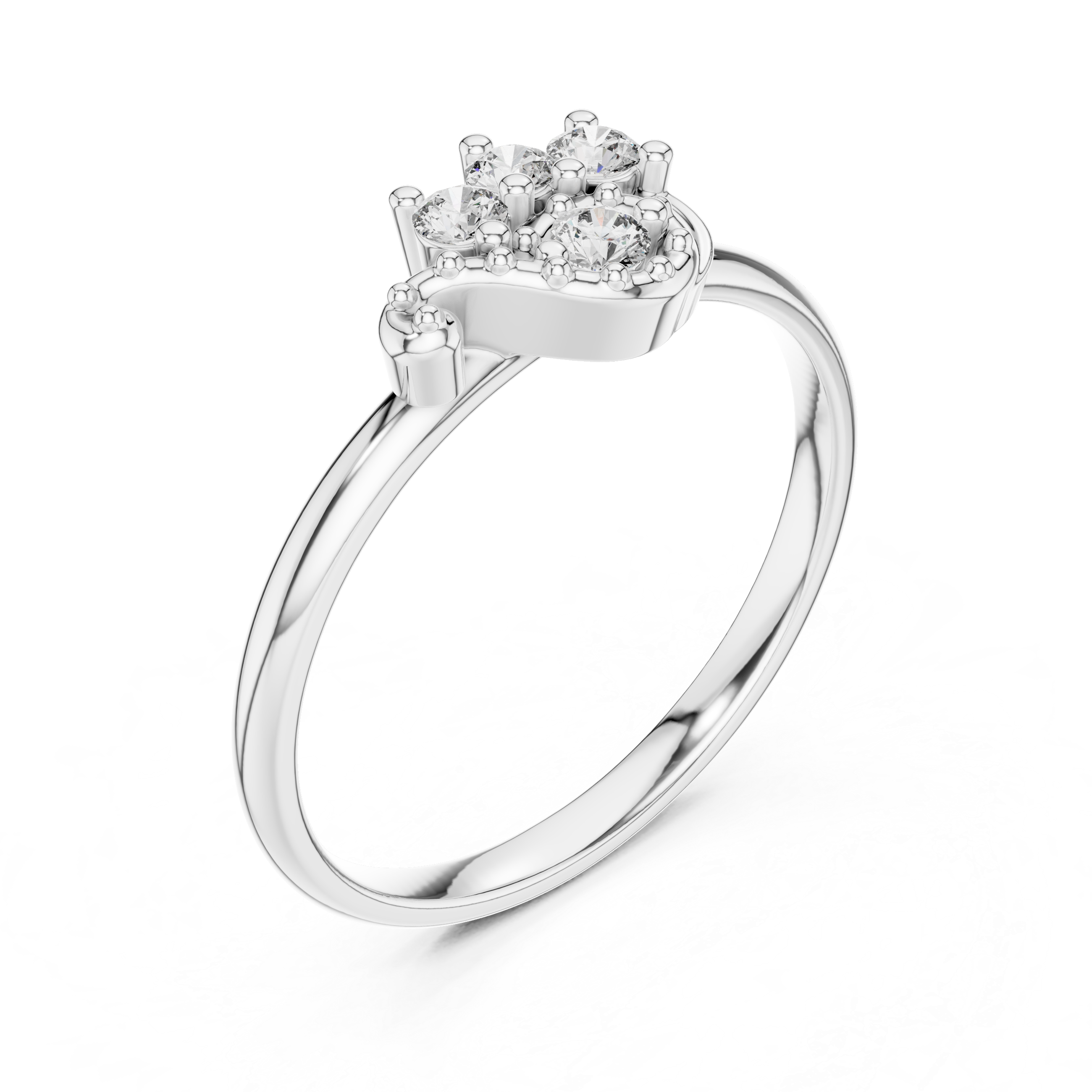 Floral Diamond Swirl Ring