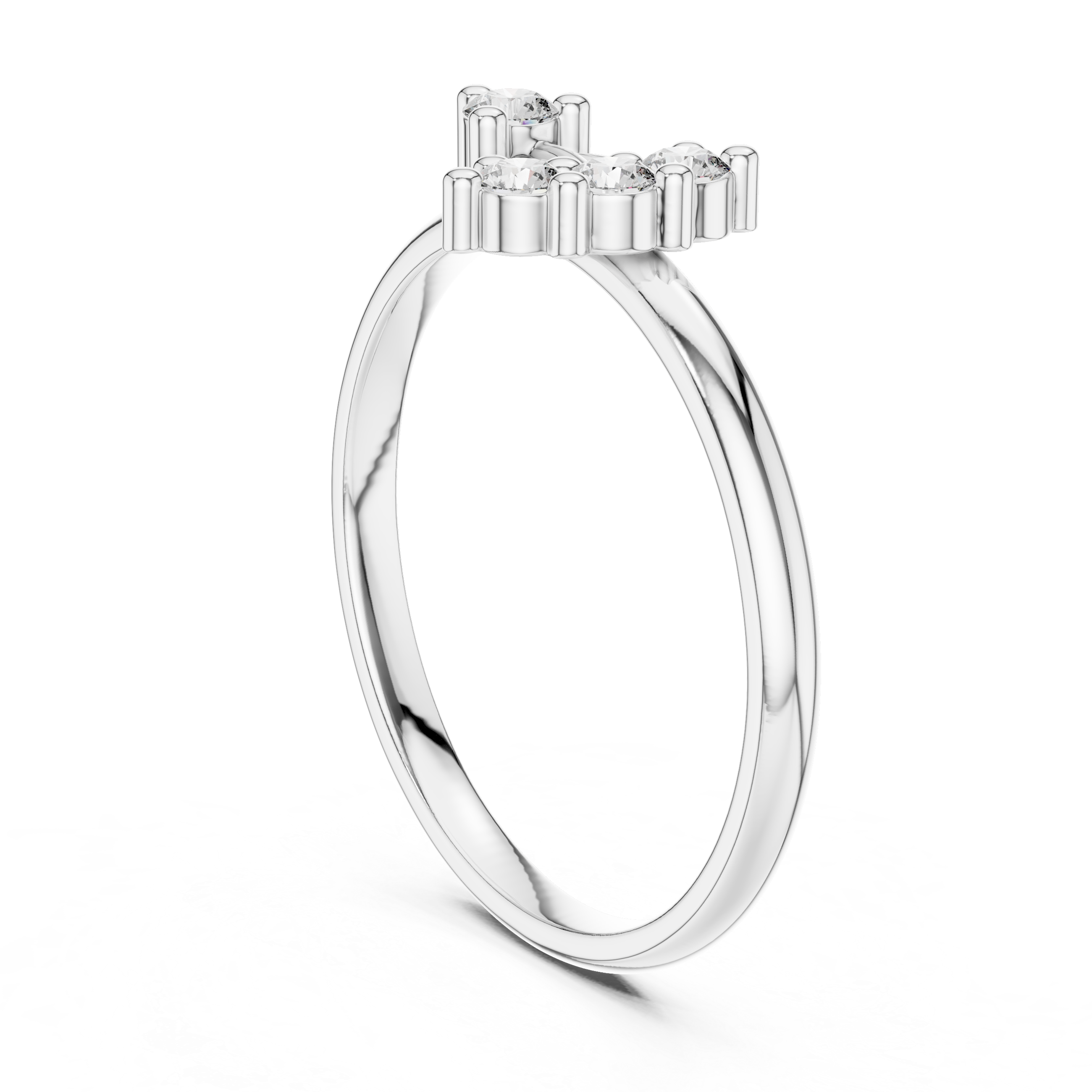 Asymmetrical Diamond Cluster Ring