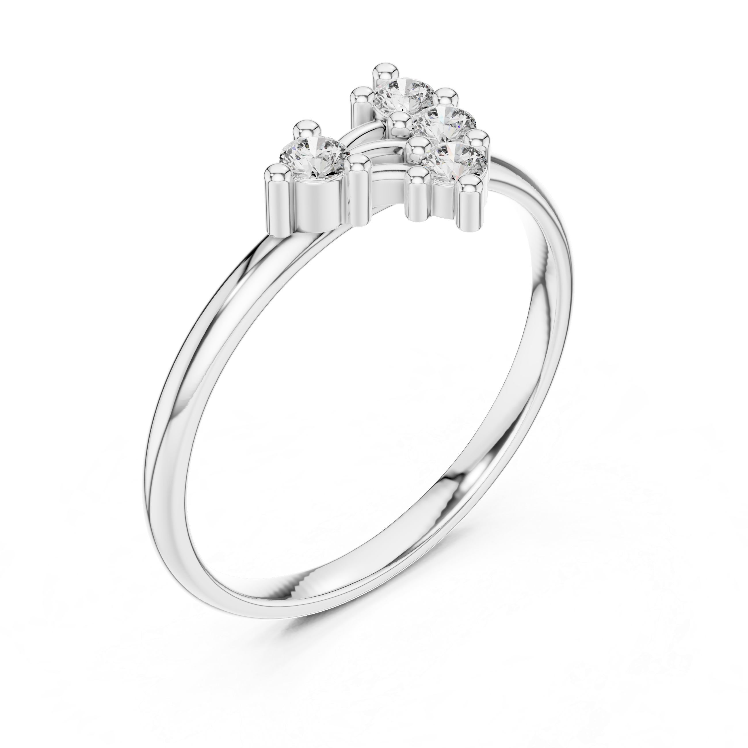 Asymmetrical Diamond Cluster Ring