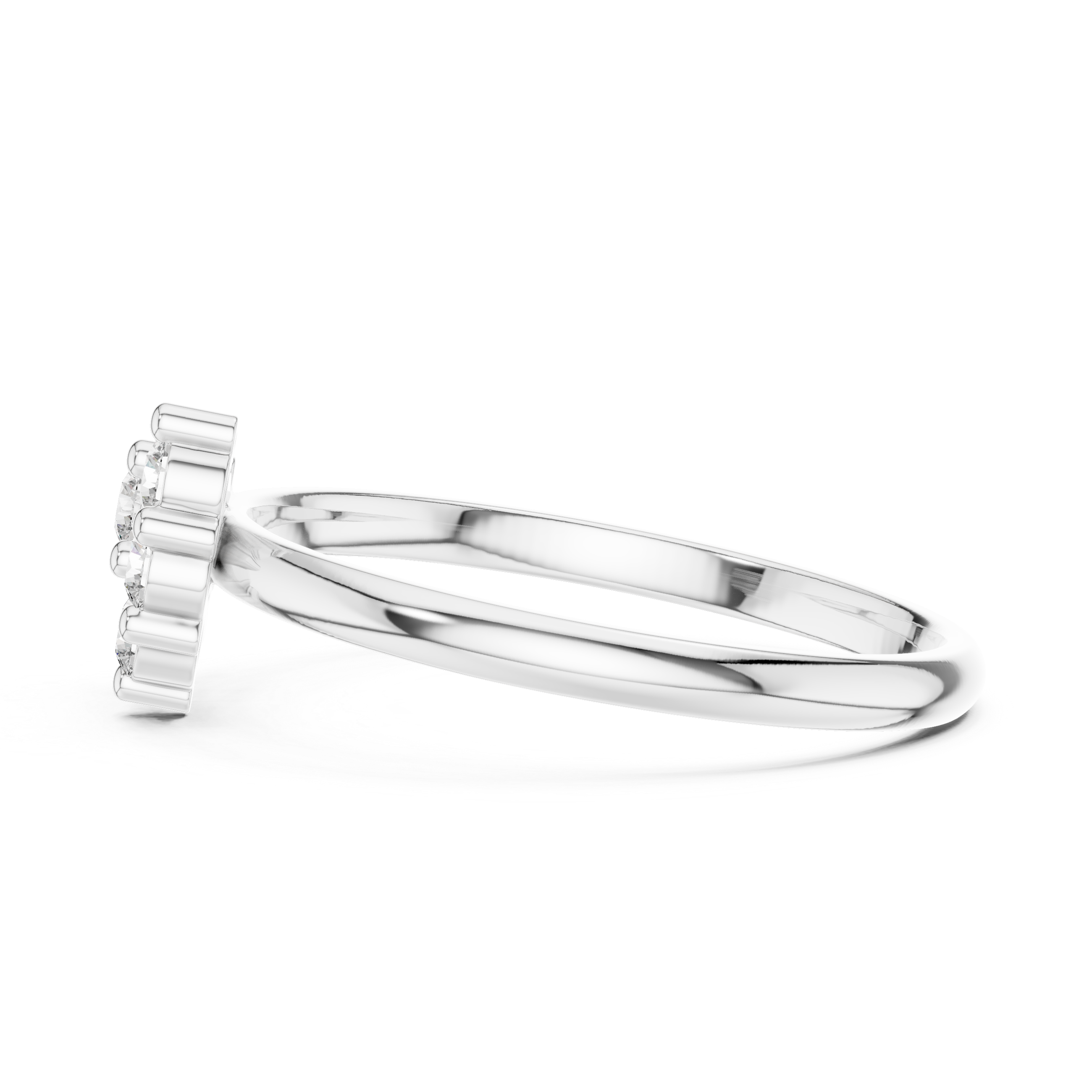 Asymmetrical Diamond Cluster Ring