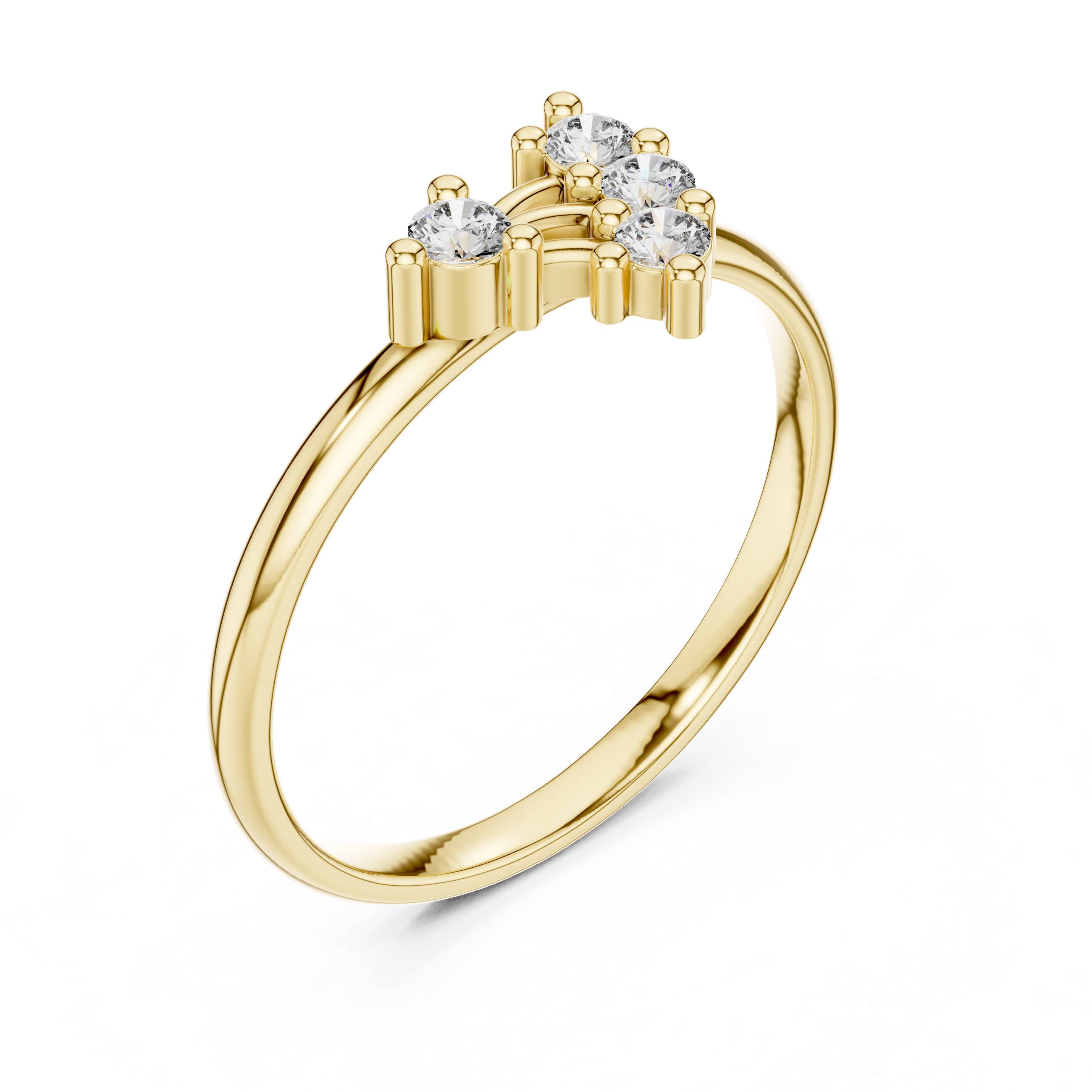 Asymmetrical Diamond Cluster Ring