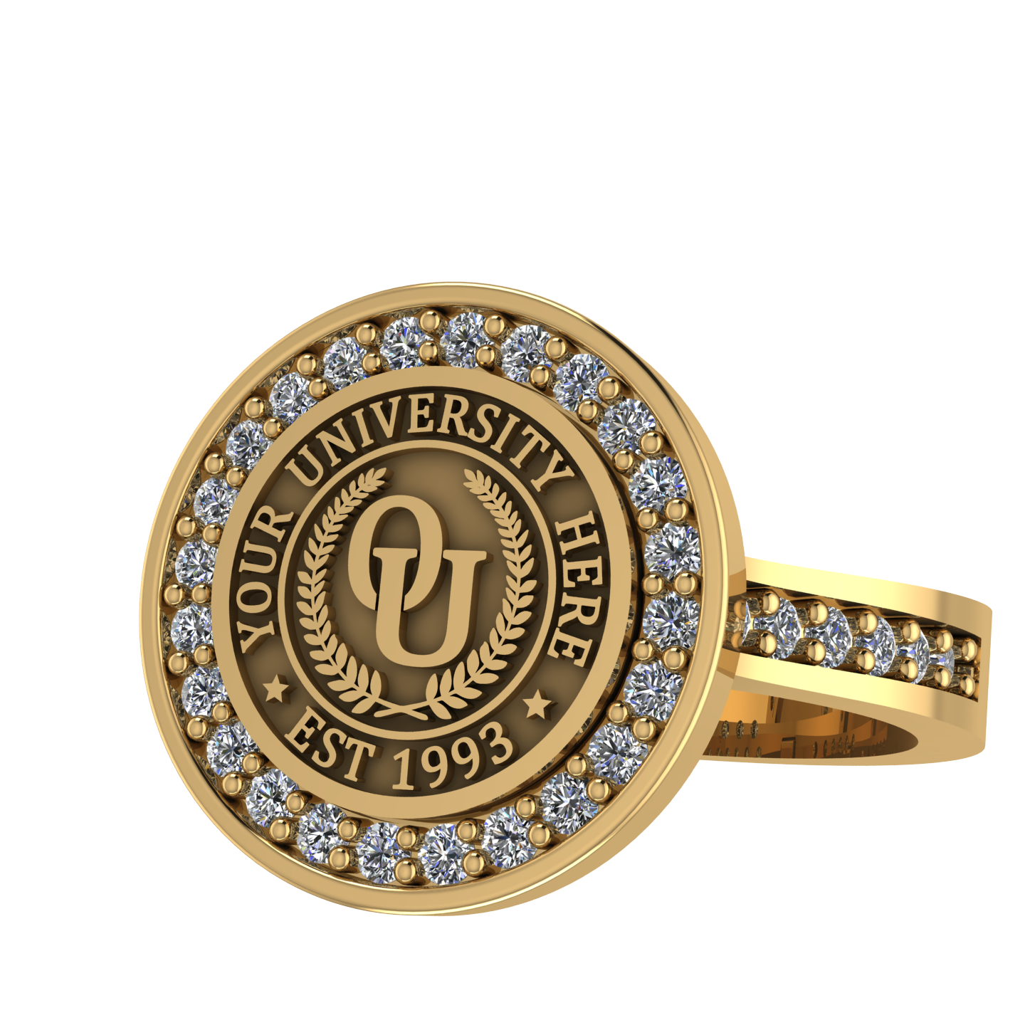 Agonisch | Channel Core Band Custom Collage Ring