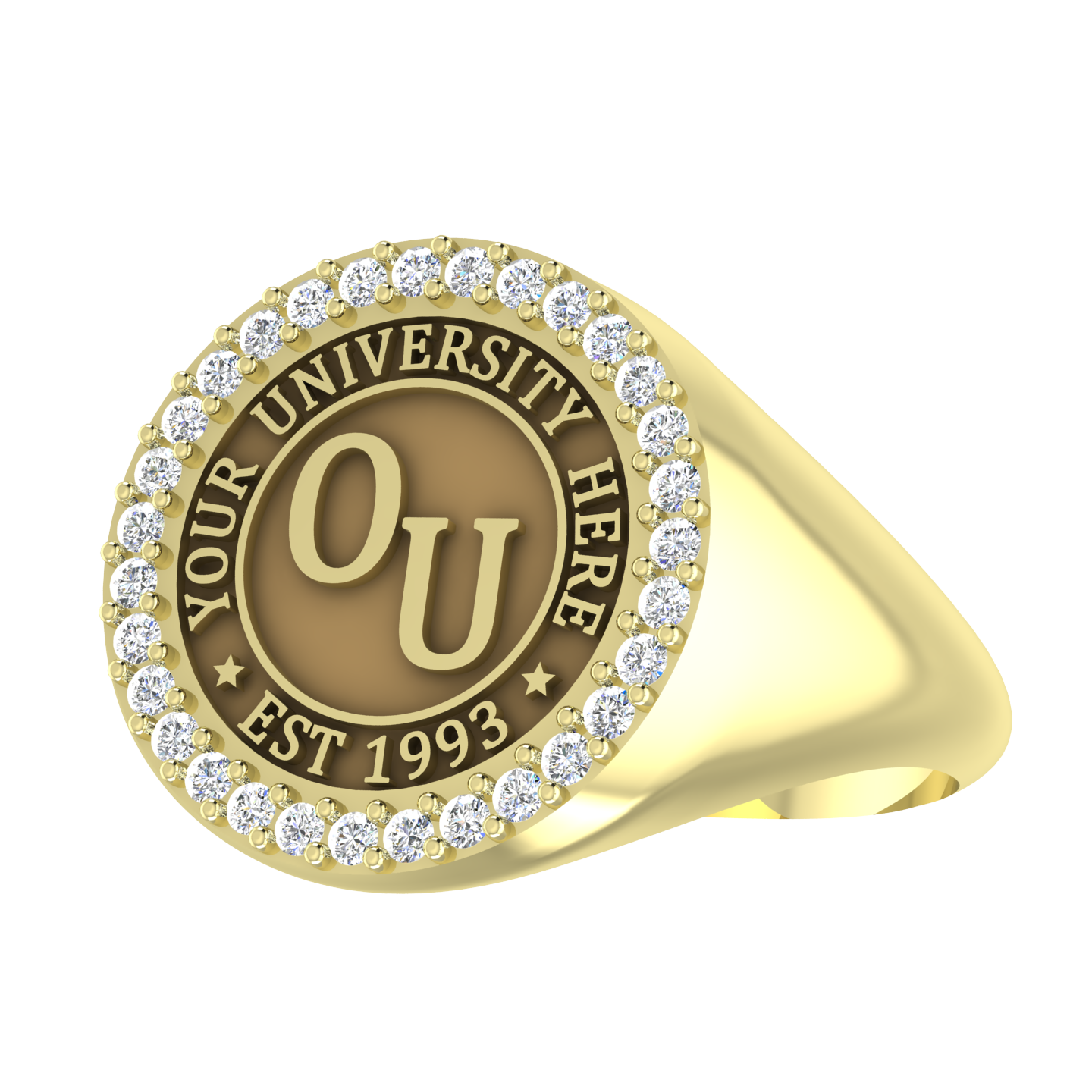 Custom University Ring – Unisex Round Face | Handcrafted Legacy Celebration Jewelry