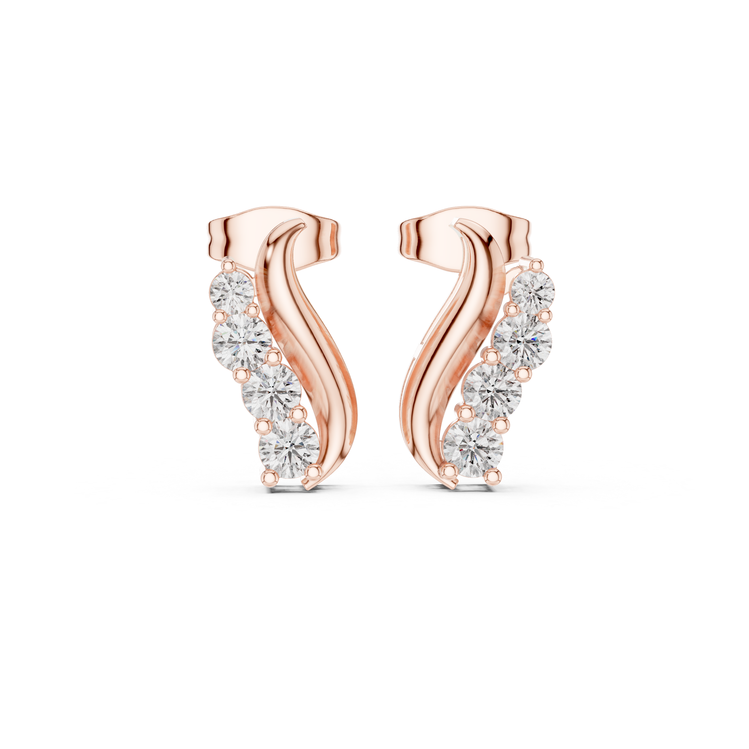 Luxury Curved Diamond Earrings
