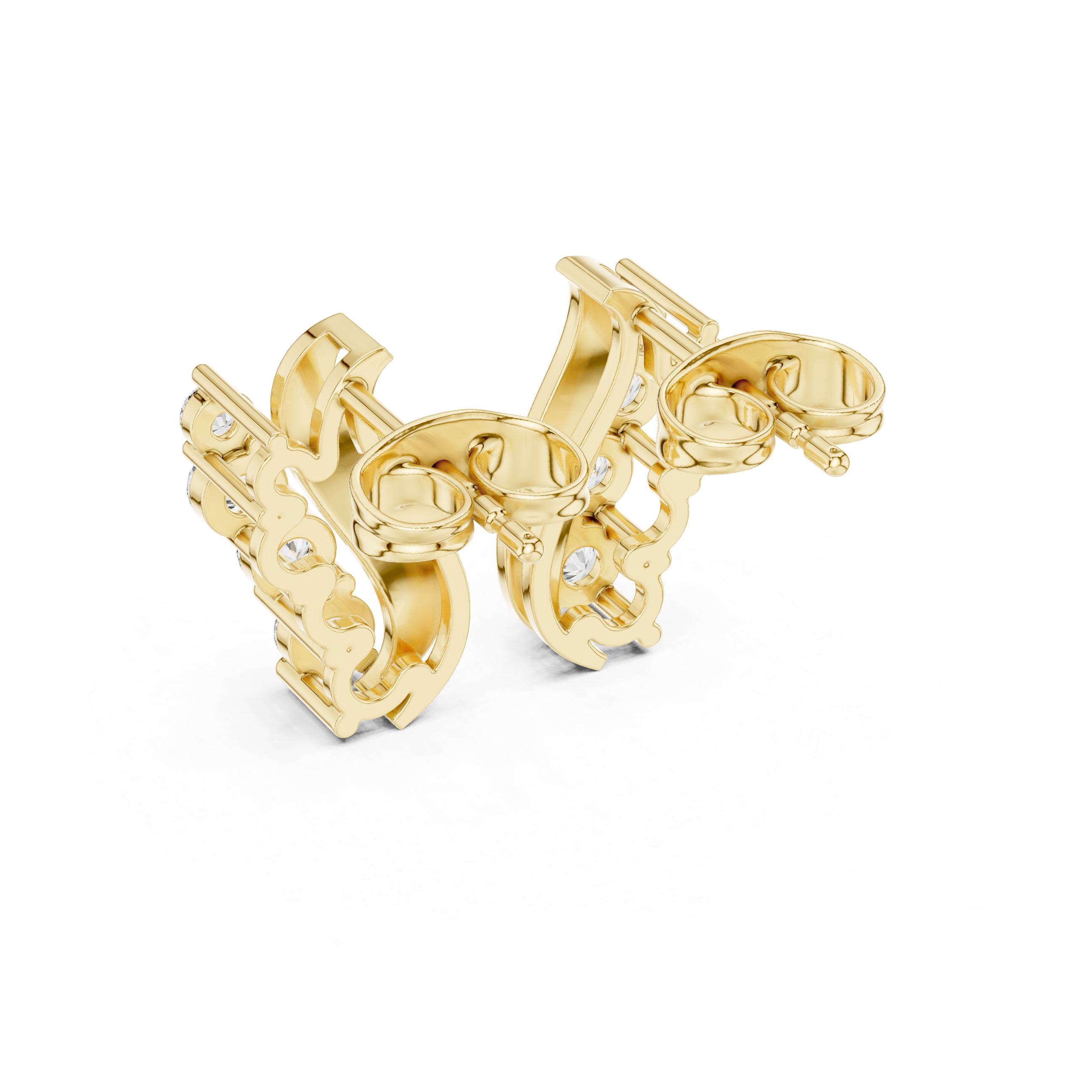 Luxury Curved Diamond Earrings