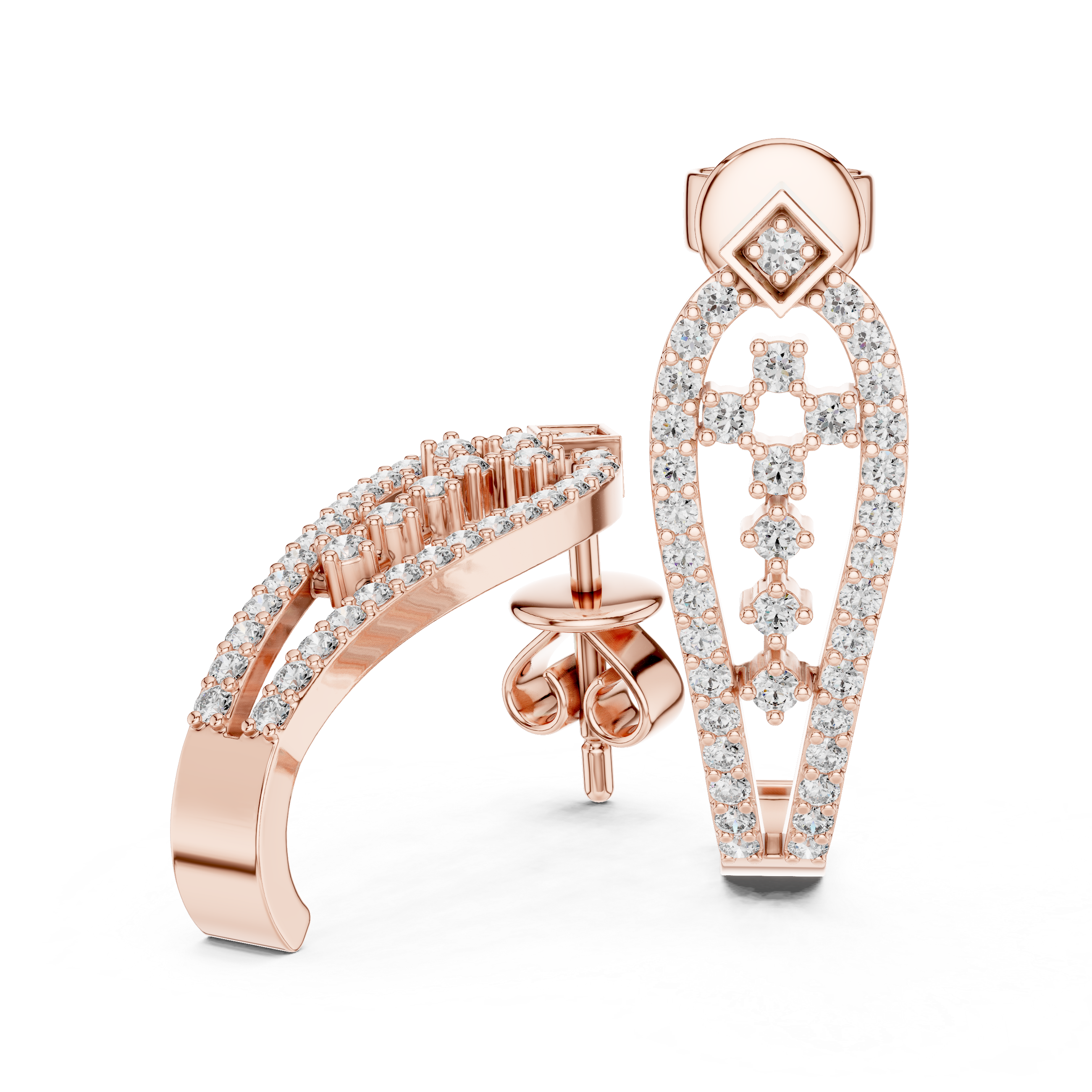 Art Deco Diamond Lace Drop Earrings