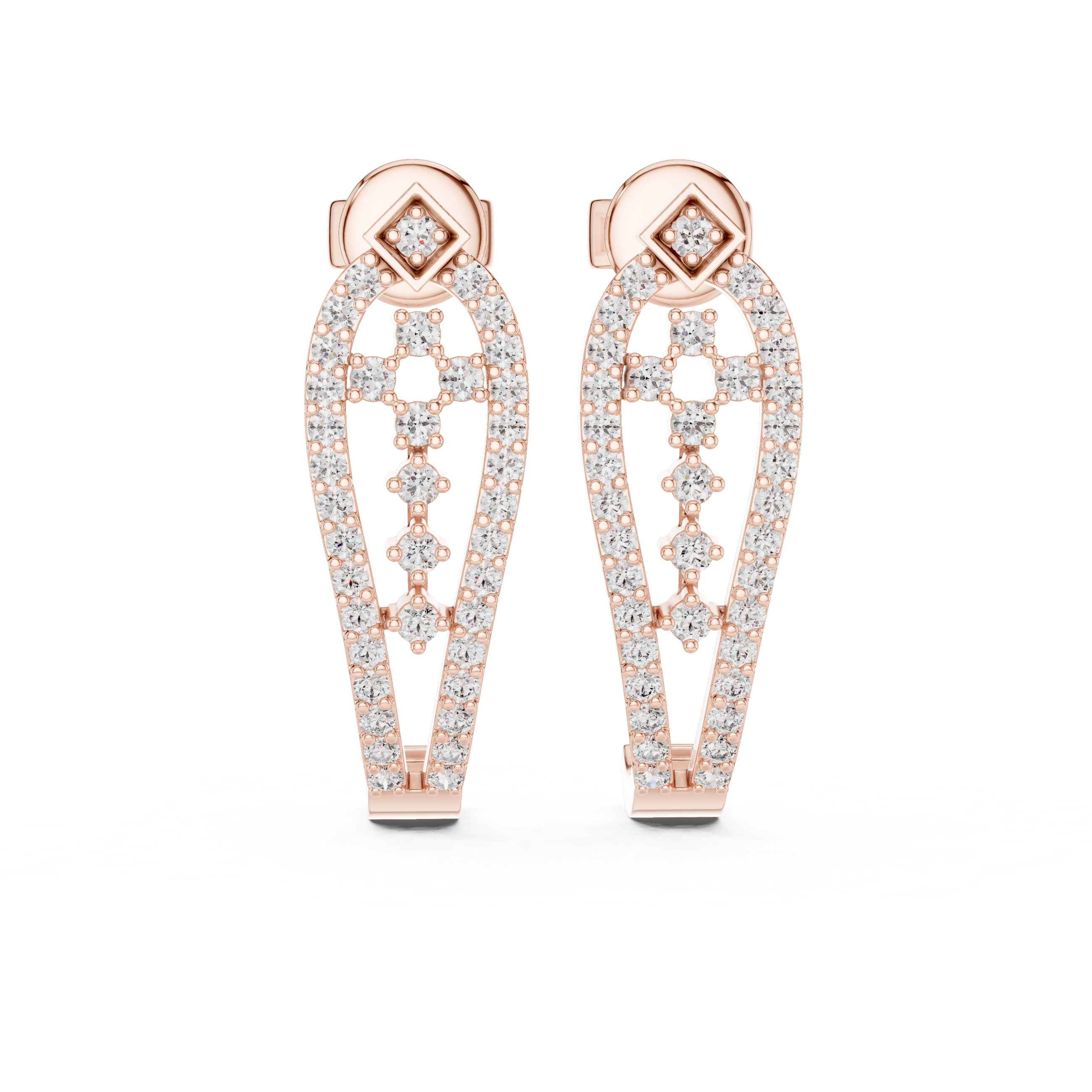 Art Deco Diamond Lace Drop Earrings