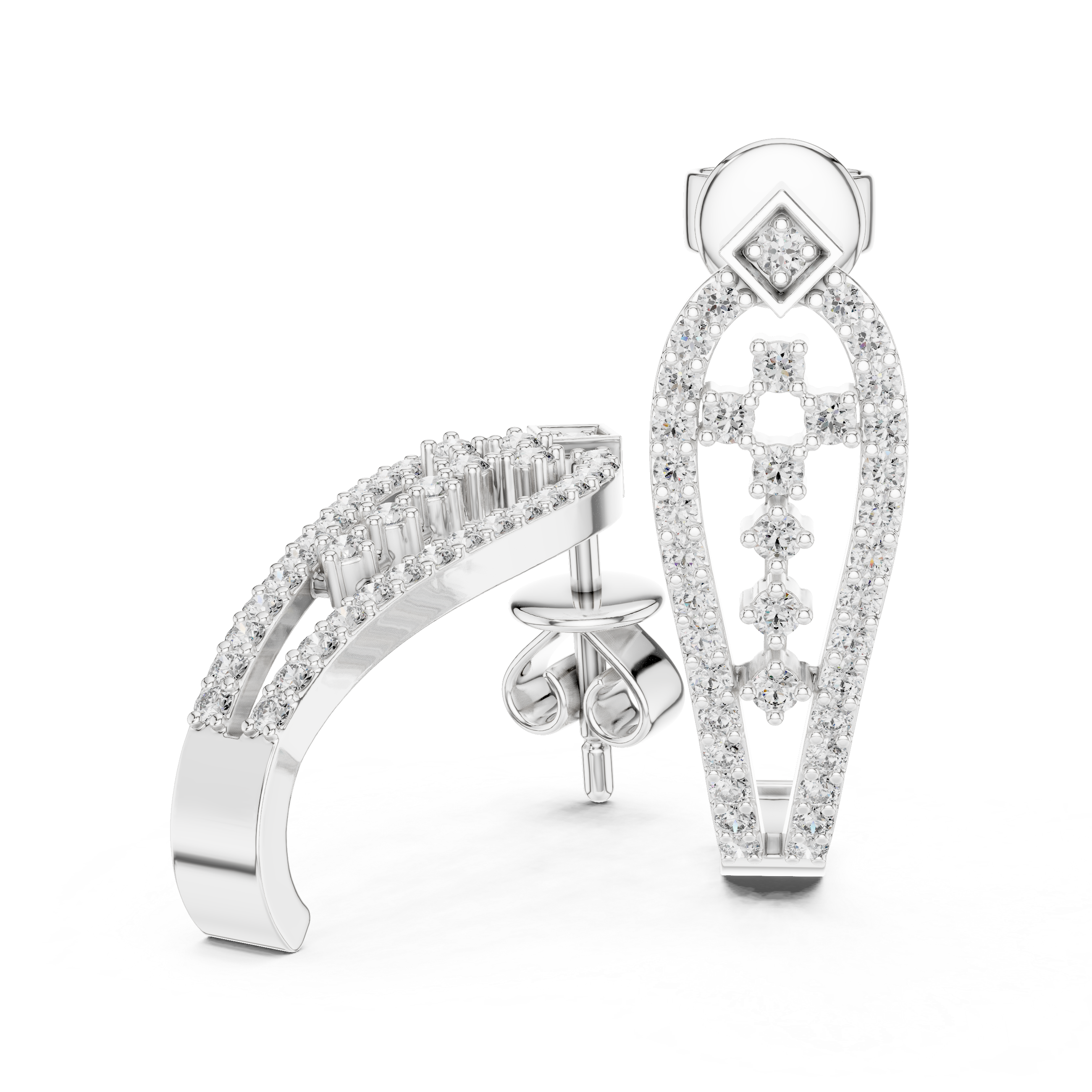 Art Deco Diamond Lace Drop Earrings