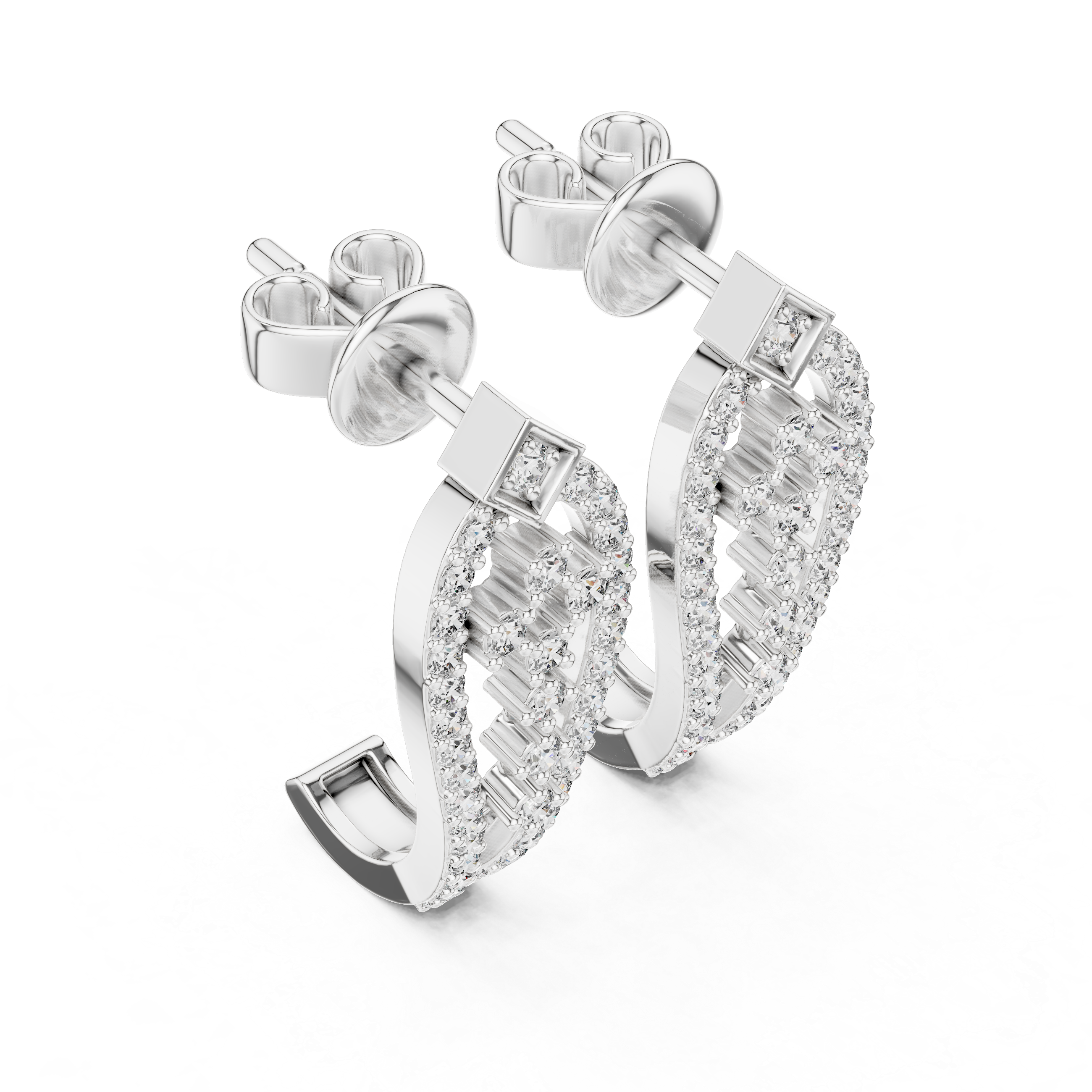 Art Deco Diamond Lace Drop Earrings