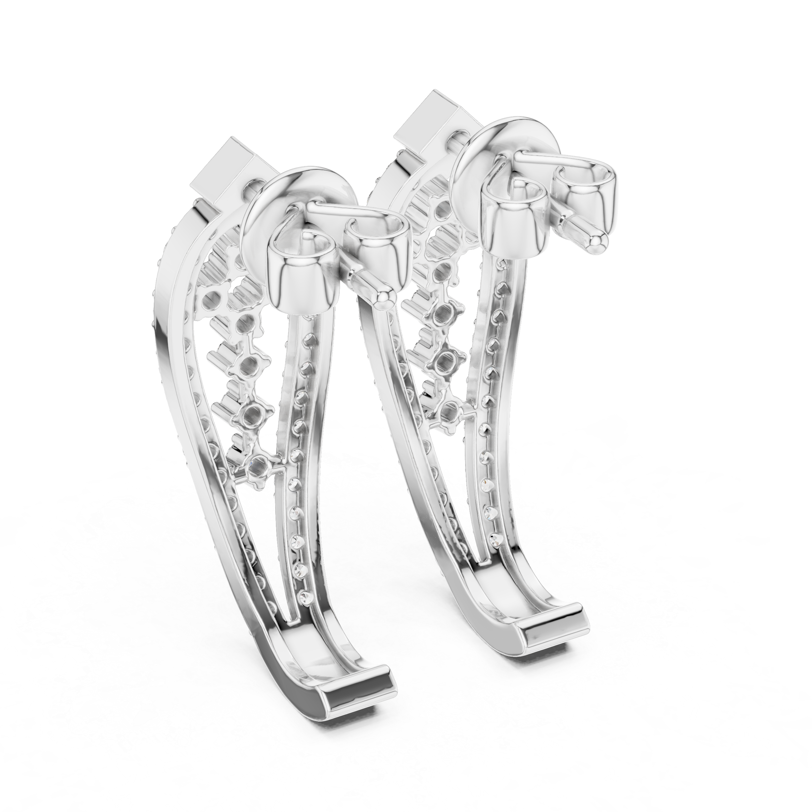 Art Deco Diamond Lace Drop Earrings