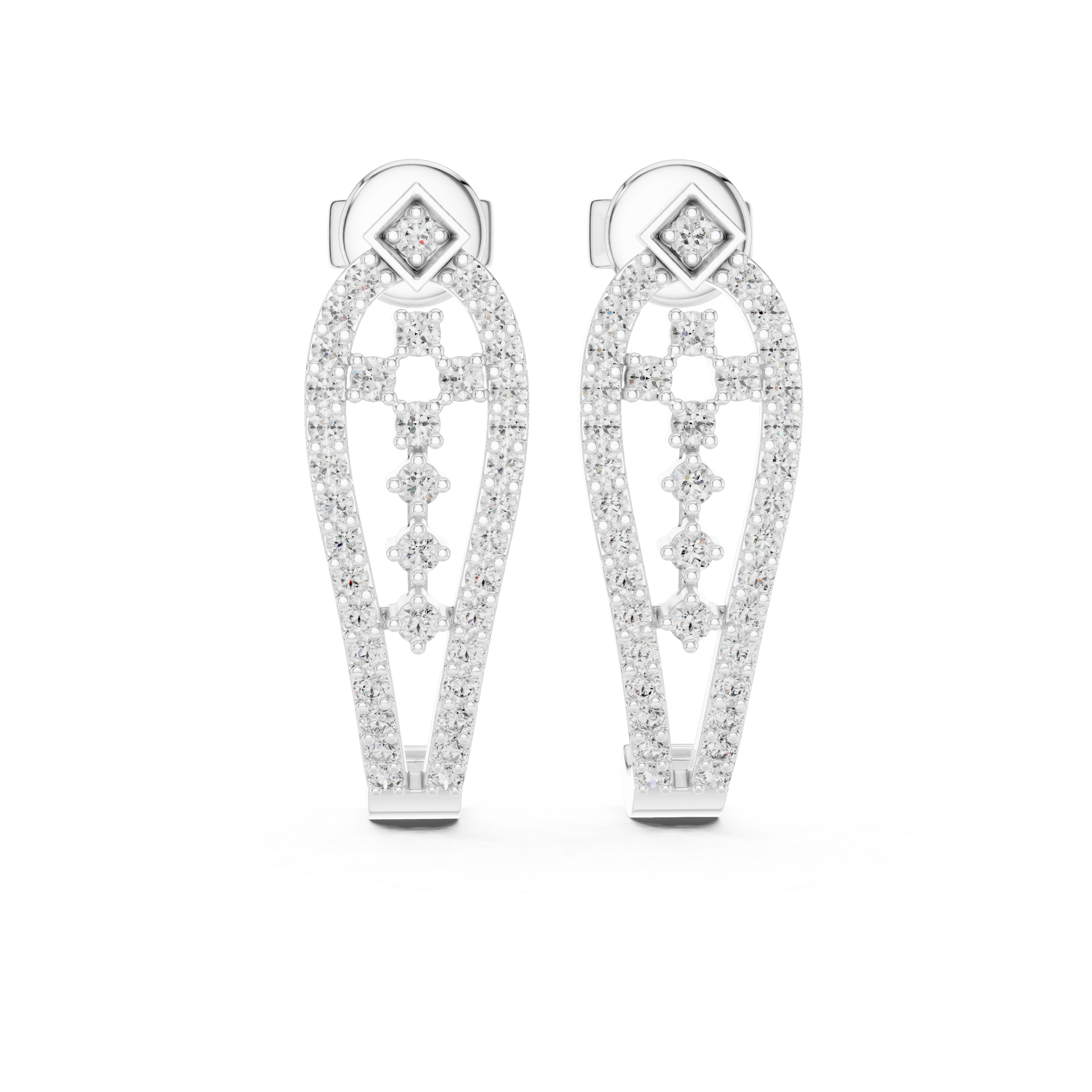 Art Deco Diamond Lace Drop Earrings
