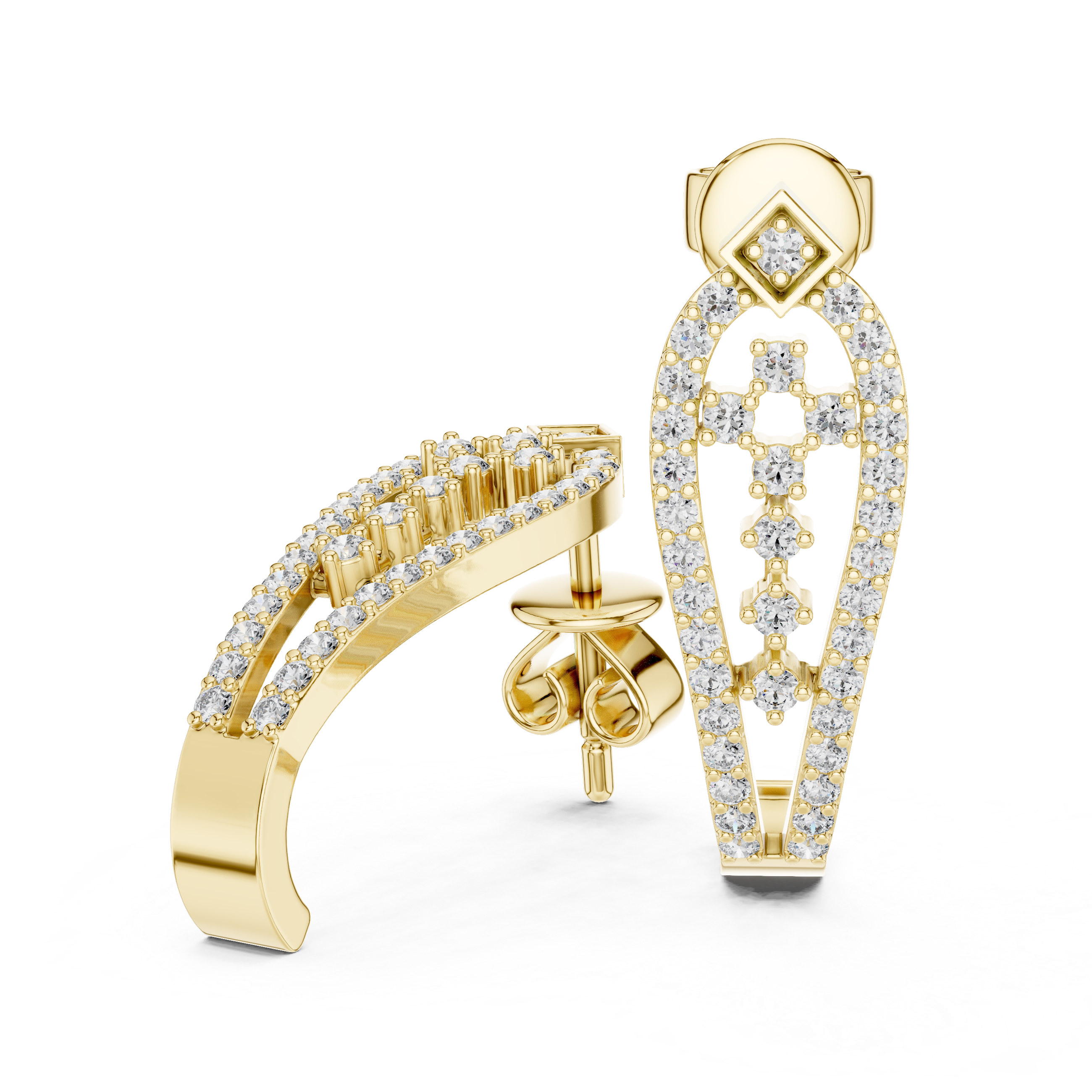Art Deco Diamond Lace Drop Earrings