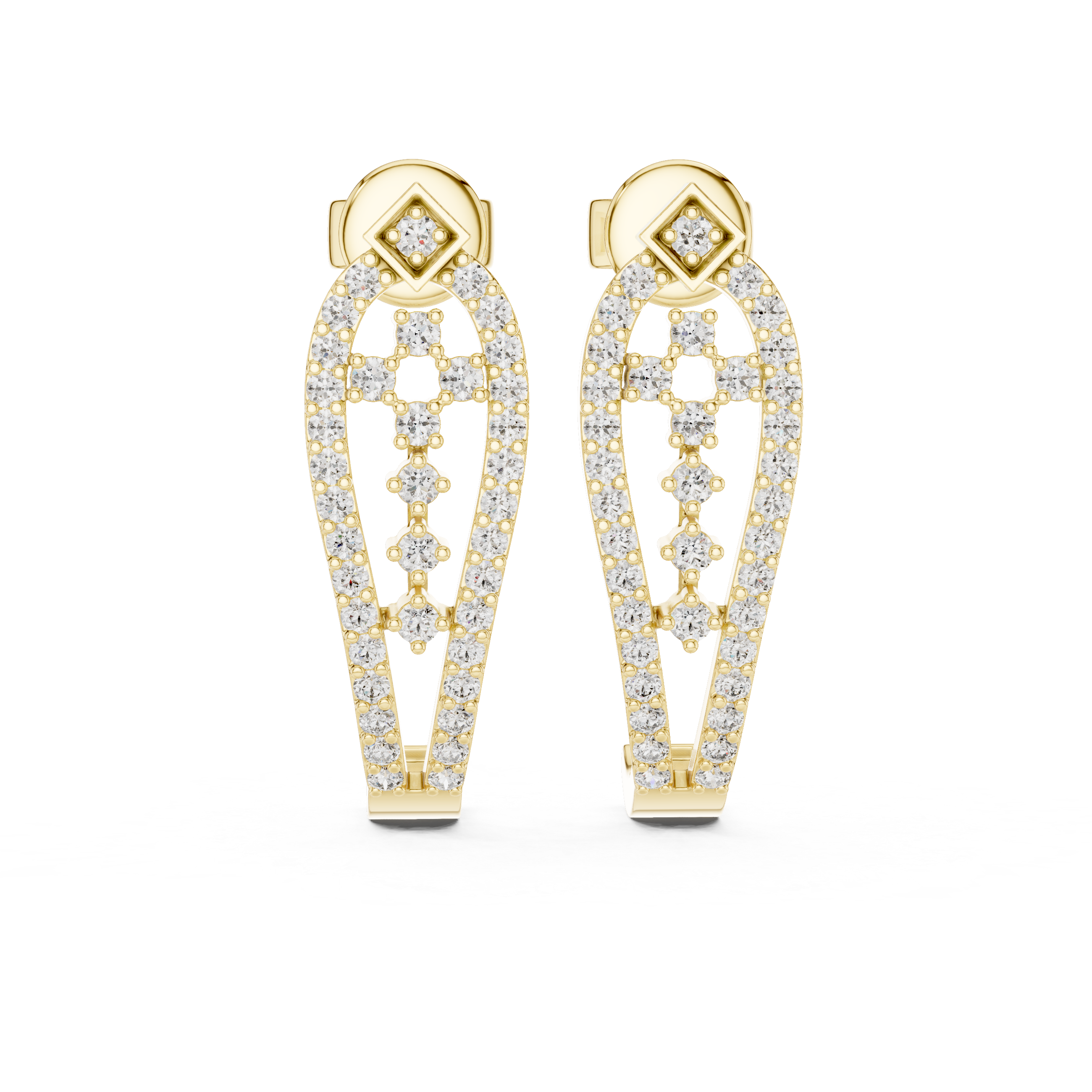 Art Deco Diamond Lace Drop Earrings