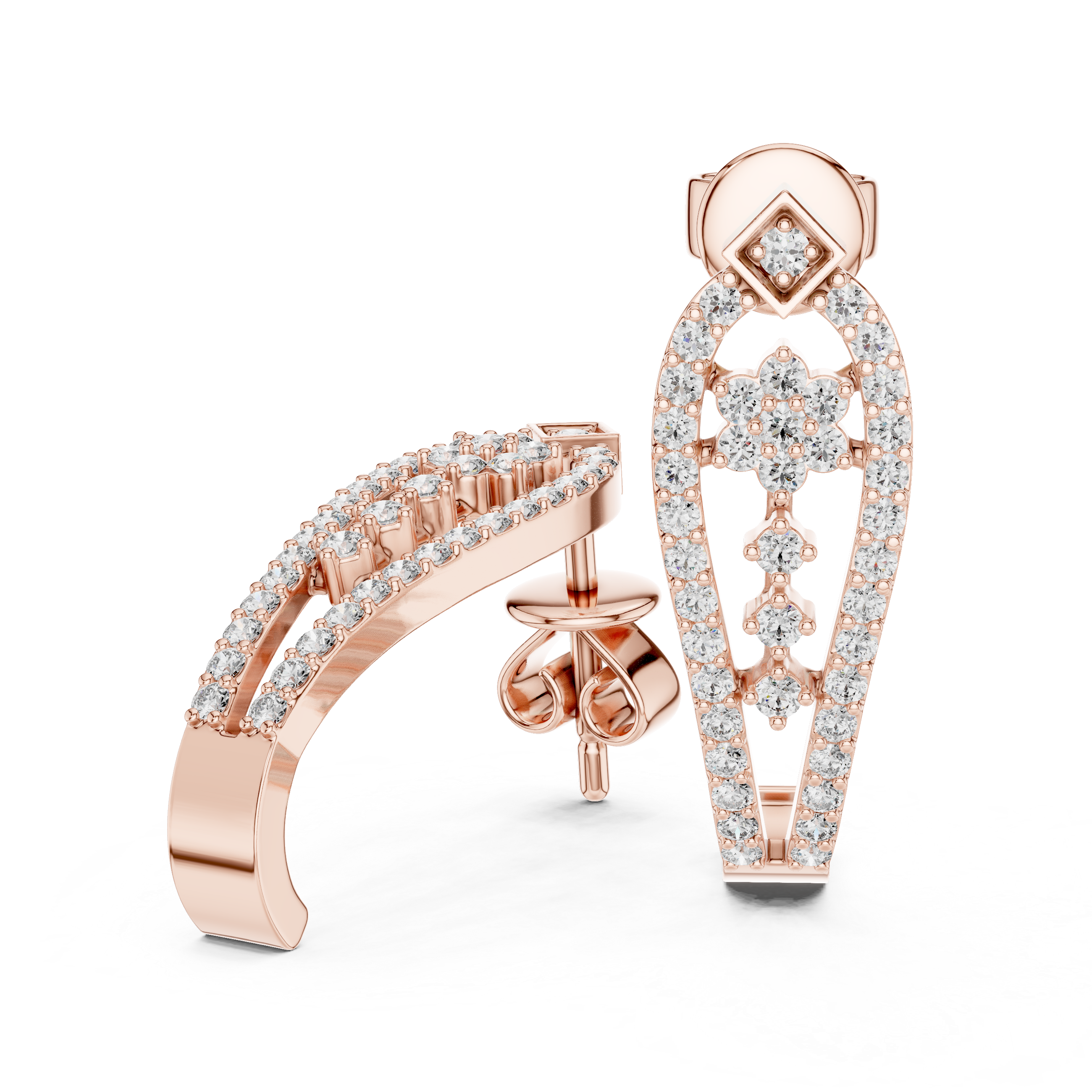 Vintage Lace Diamond Drop Earrings