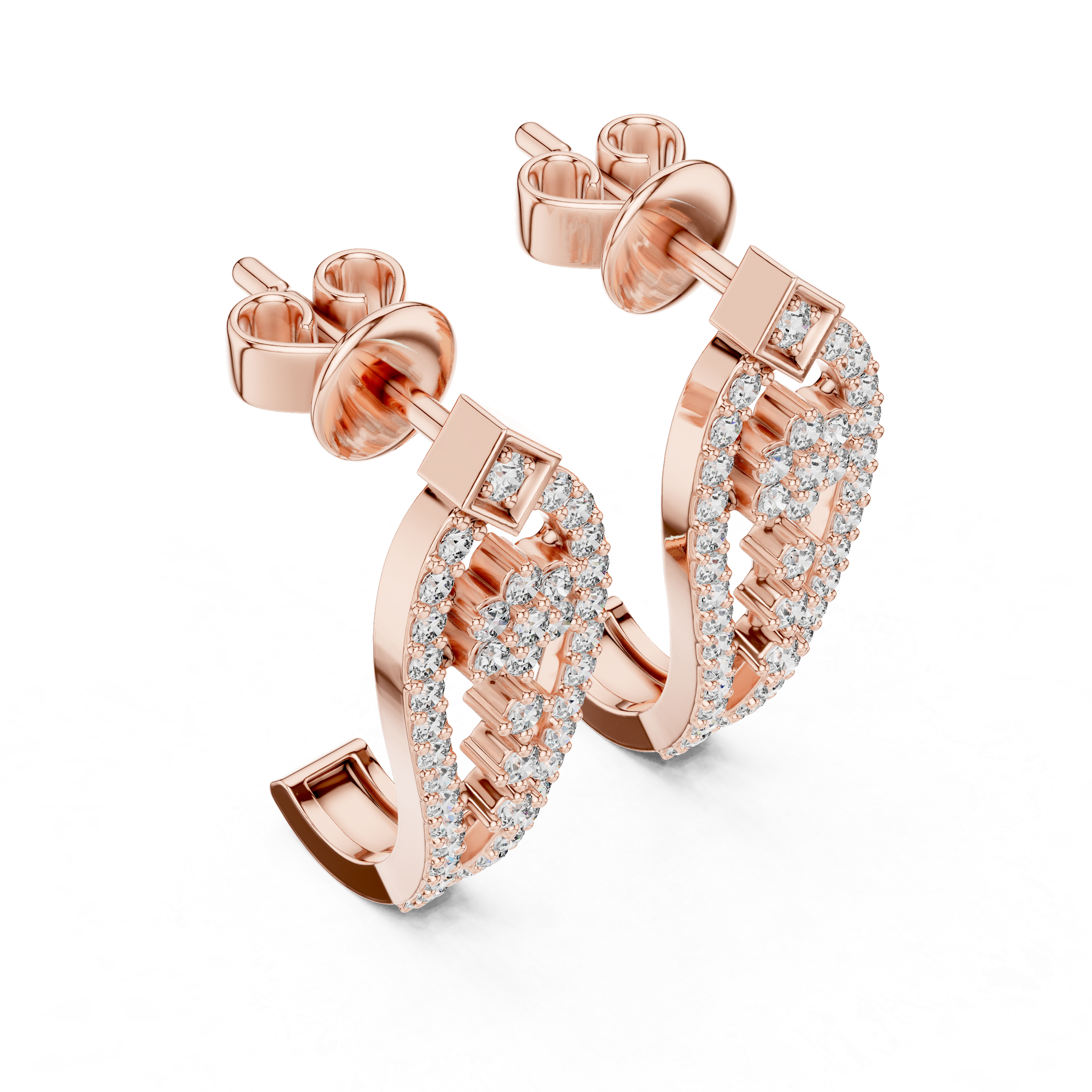 Vintage Lace Diamond Drop Earrings