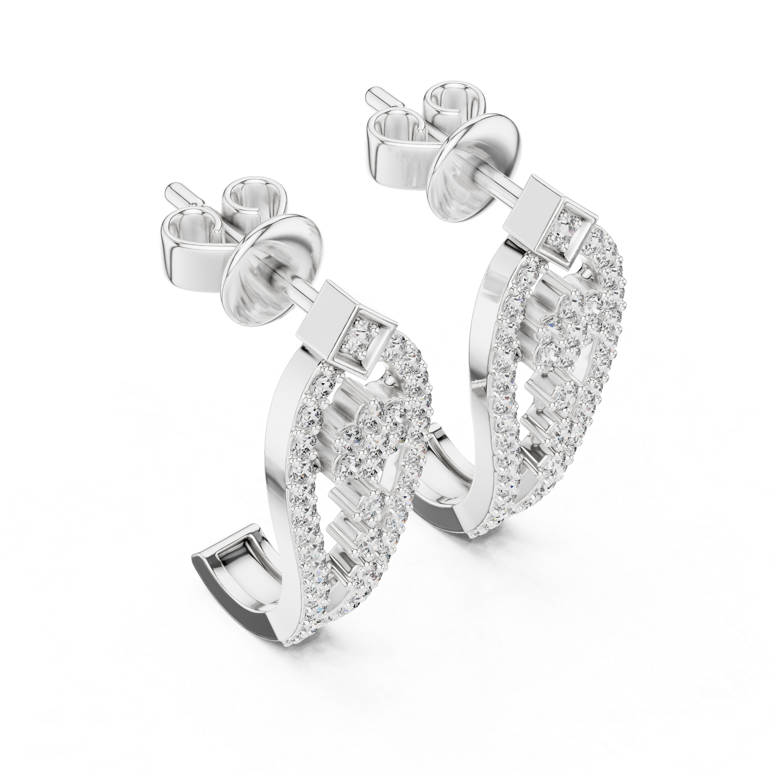 Vintage Lace Diamond Drop Earrings