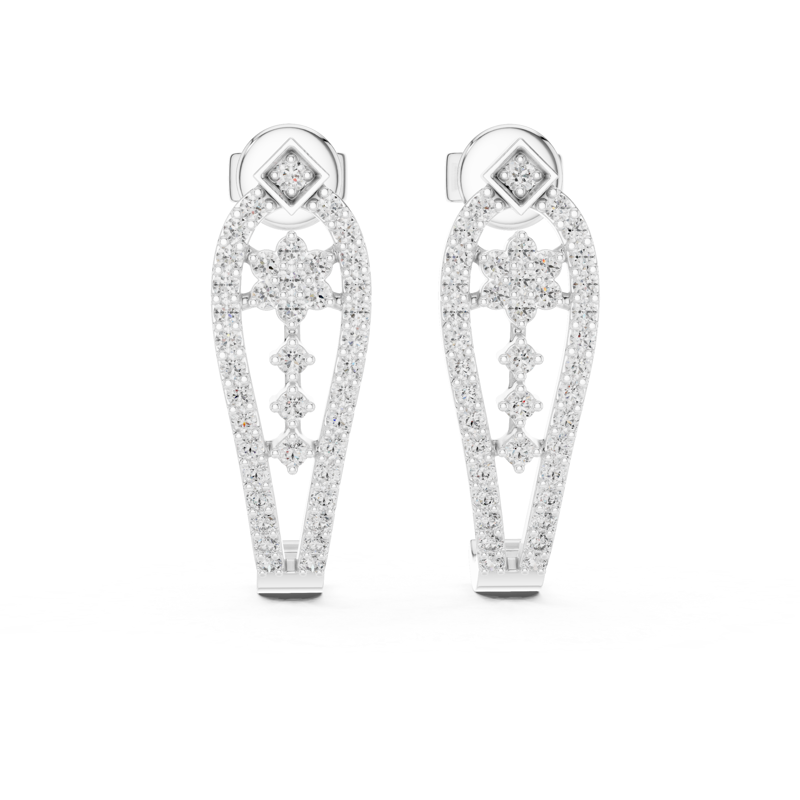 Vintage Lace Diamond Drop Earrings
