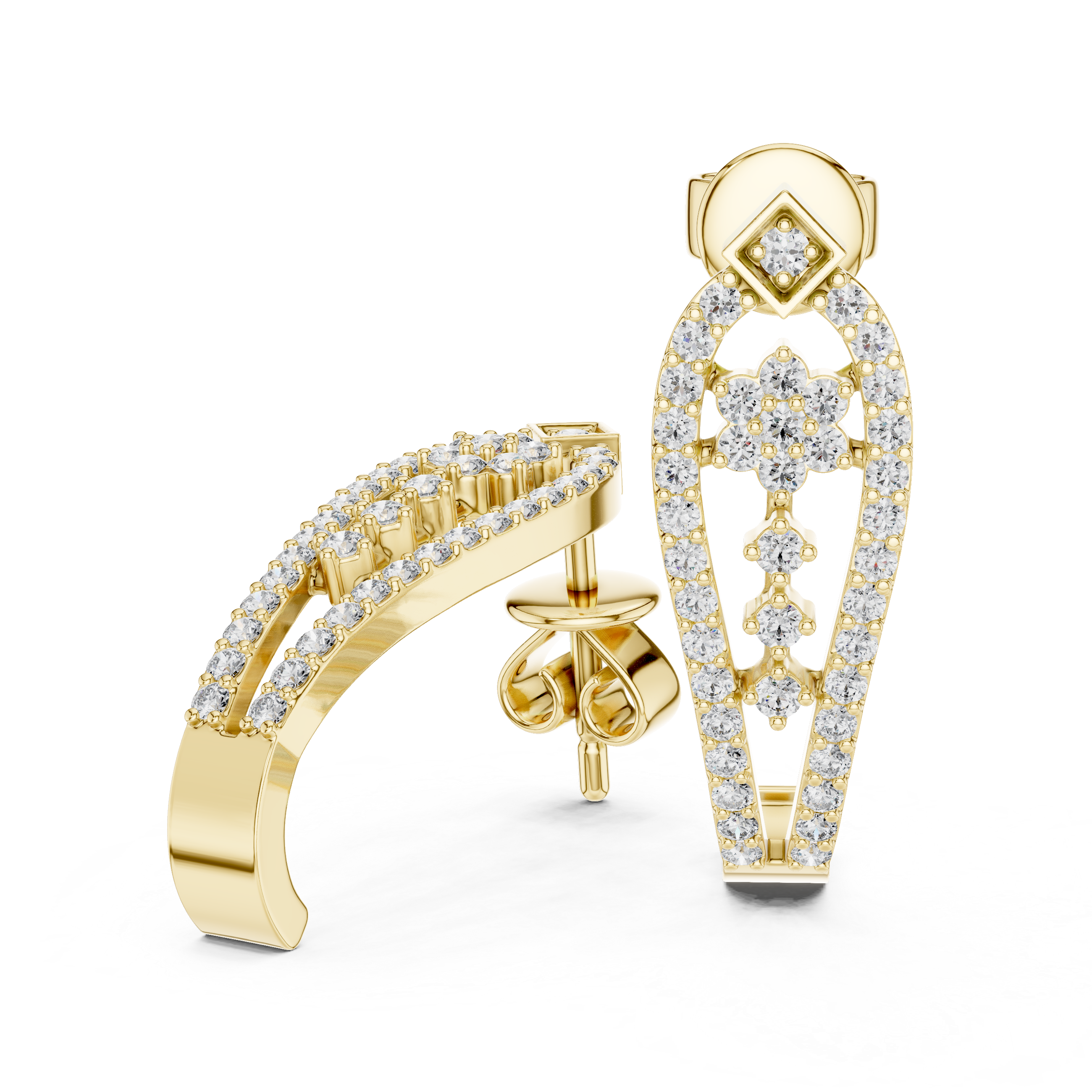 Vintage Lace Diamond Drop Earrings