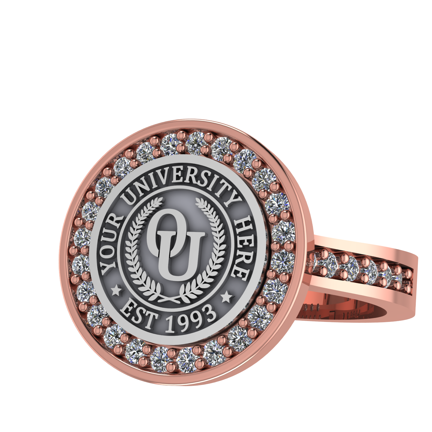 Agonisch | Channel Core Band Custom Collage Ring