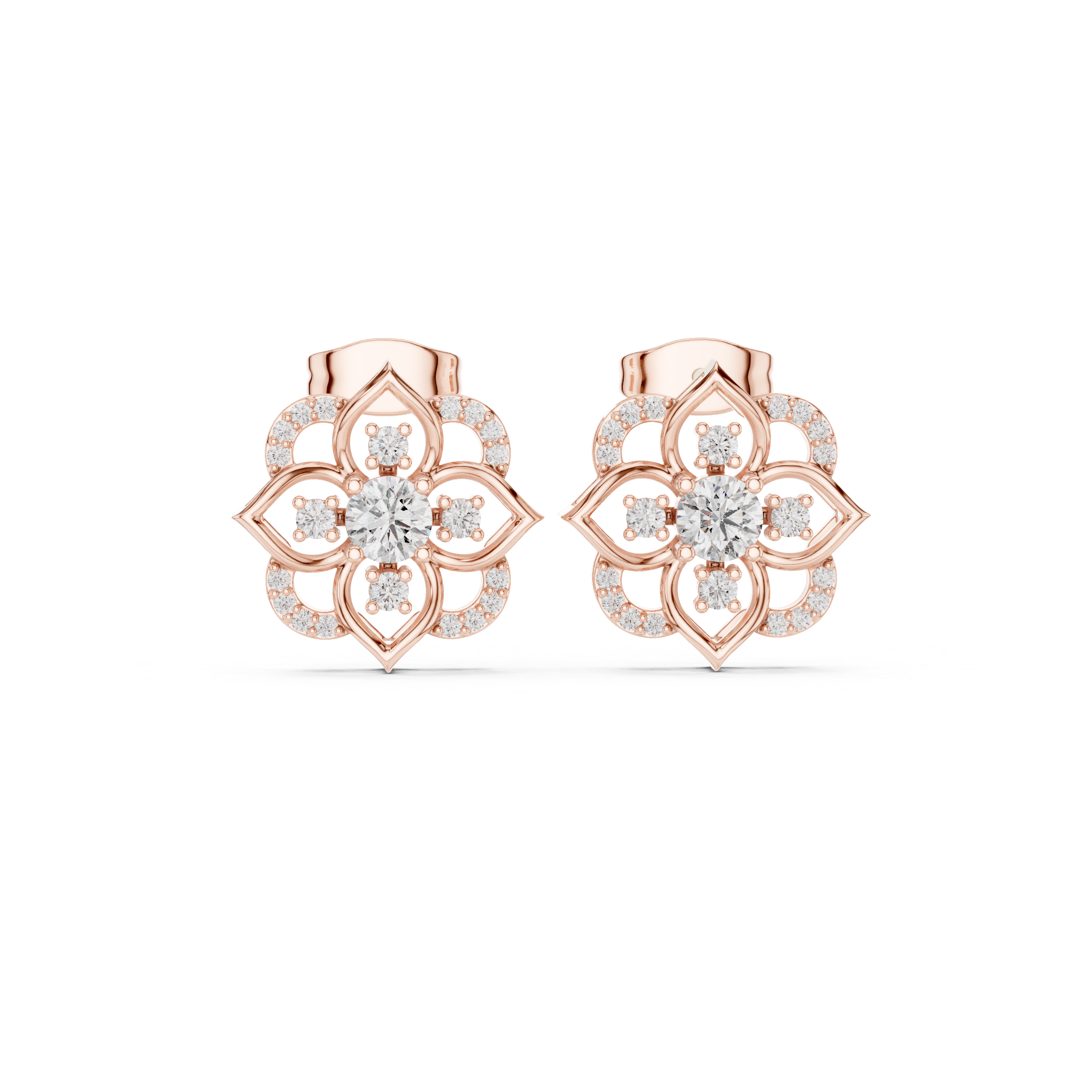 Royal Floral Diamond Earrings
