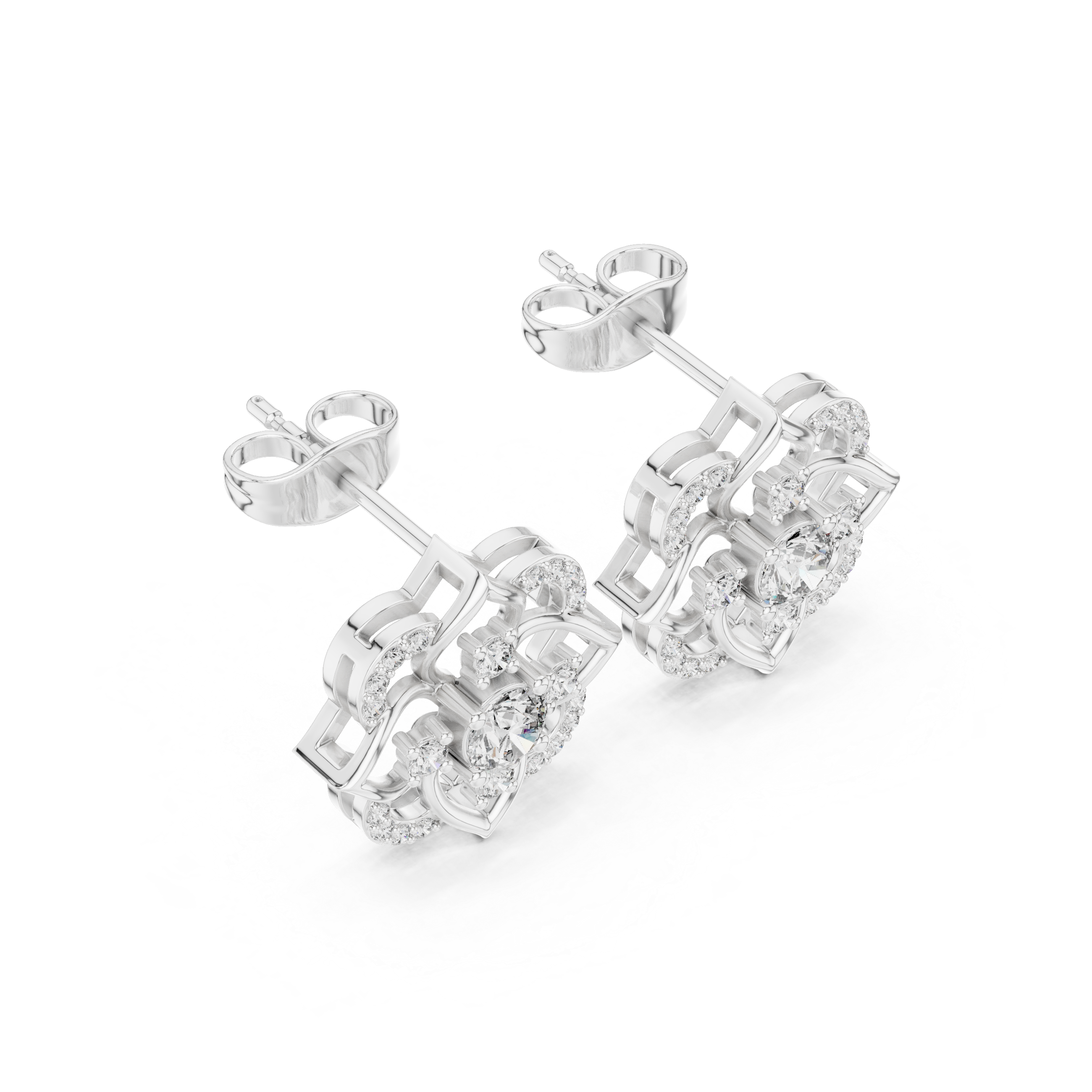 Royal Floral Diamond Earrings