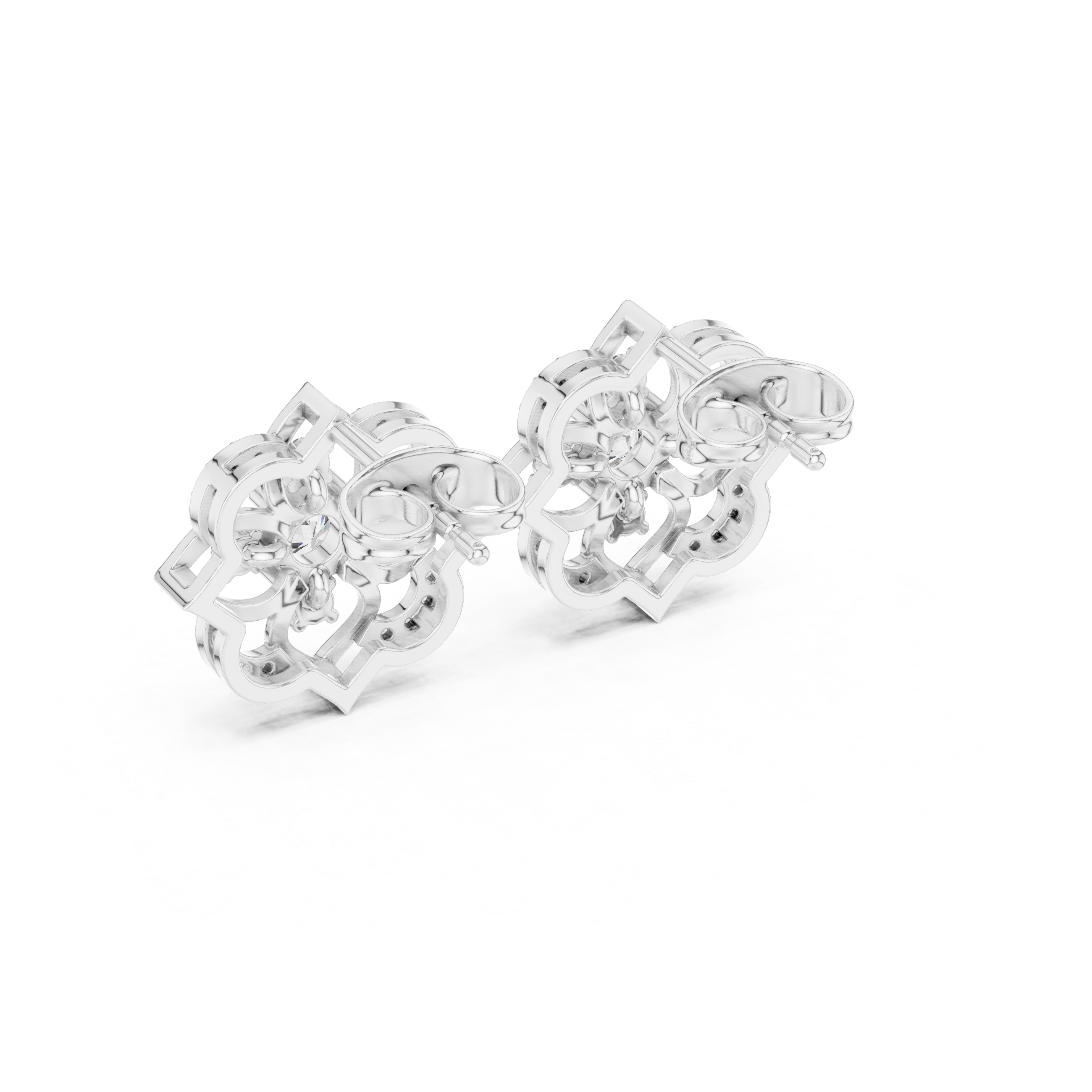 Royal Floral Diamond Earrings
